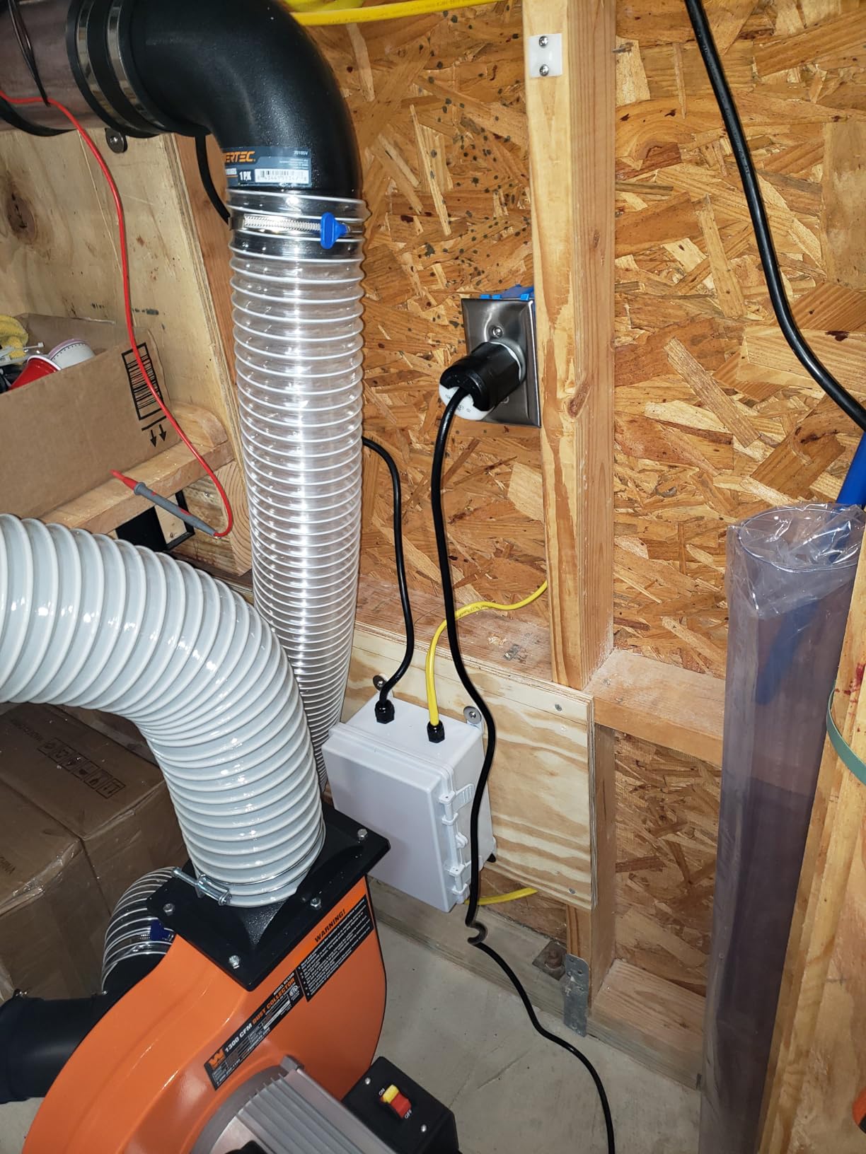 WEN DC1300 1,300 CFM 14-Amp 5-Micron Woodworking Dust Collector with 50-Gallon Collection Bag and Mobile Base , Black - Customer Photo 2