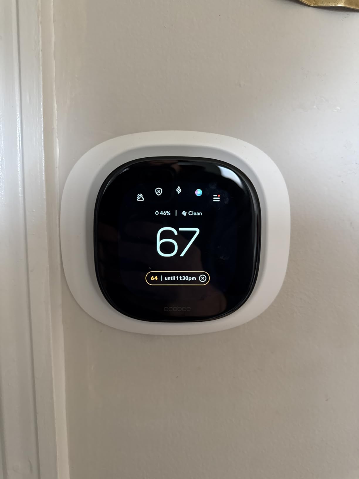 ecobee Smart Thermostat Premium with Smart Sensor and Air Quality Monitor - Programmable Wifi Thermostat - Works with Siri, Alexa, Google Assistant, Black customer photo 1