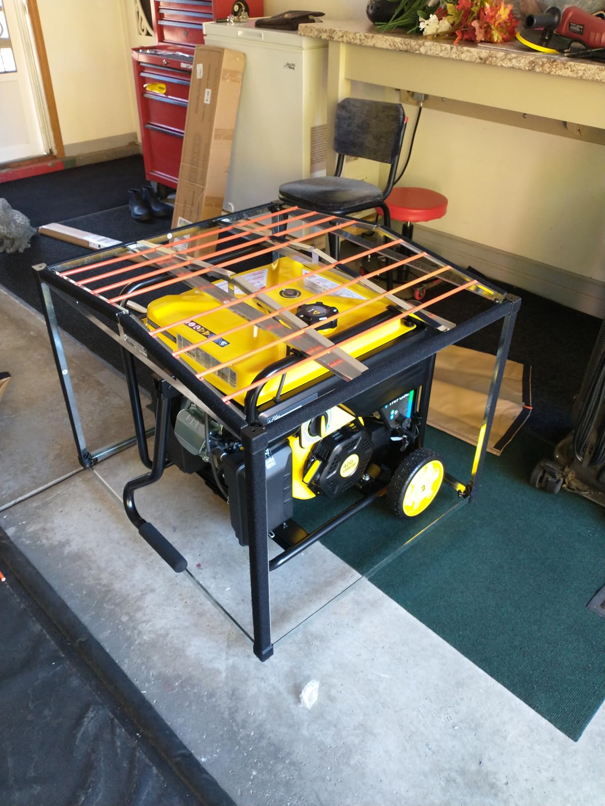 GENSHED Generator Shed - Combining Generator Covers While Running & Generator Covers for Outside Storage into one. A Compact Generator Running Cover & Enclosure Built On Steel Frame (GCE) - Customer Photo 2