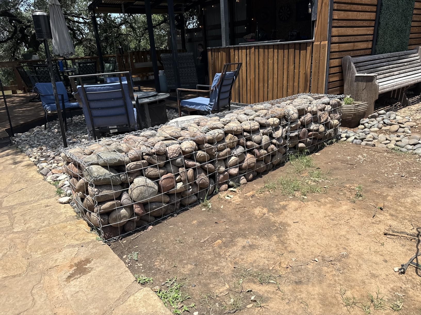 AdirPro Heavy Gauge Welded Gabion Basket - Galvanized Rock Stone Walls Mesh Cage - Garden Stone Wire Basket Fencing for Outdoor Landscape Lawn, Patio (3 Cubic Feet, 3 Pack) - Customer Photo 1