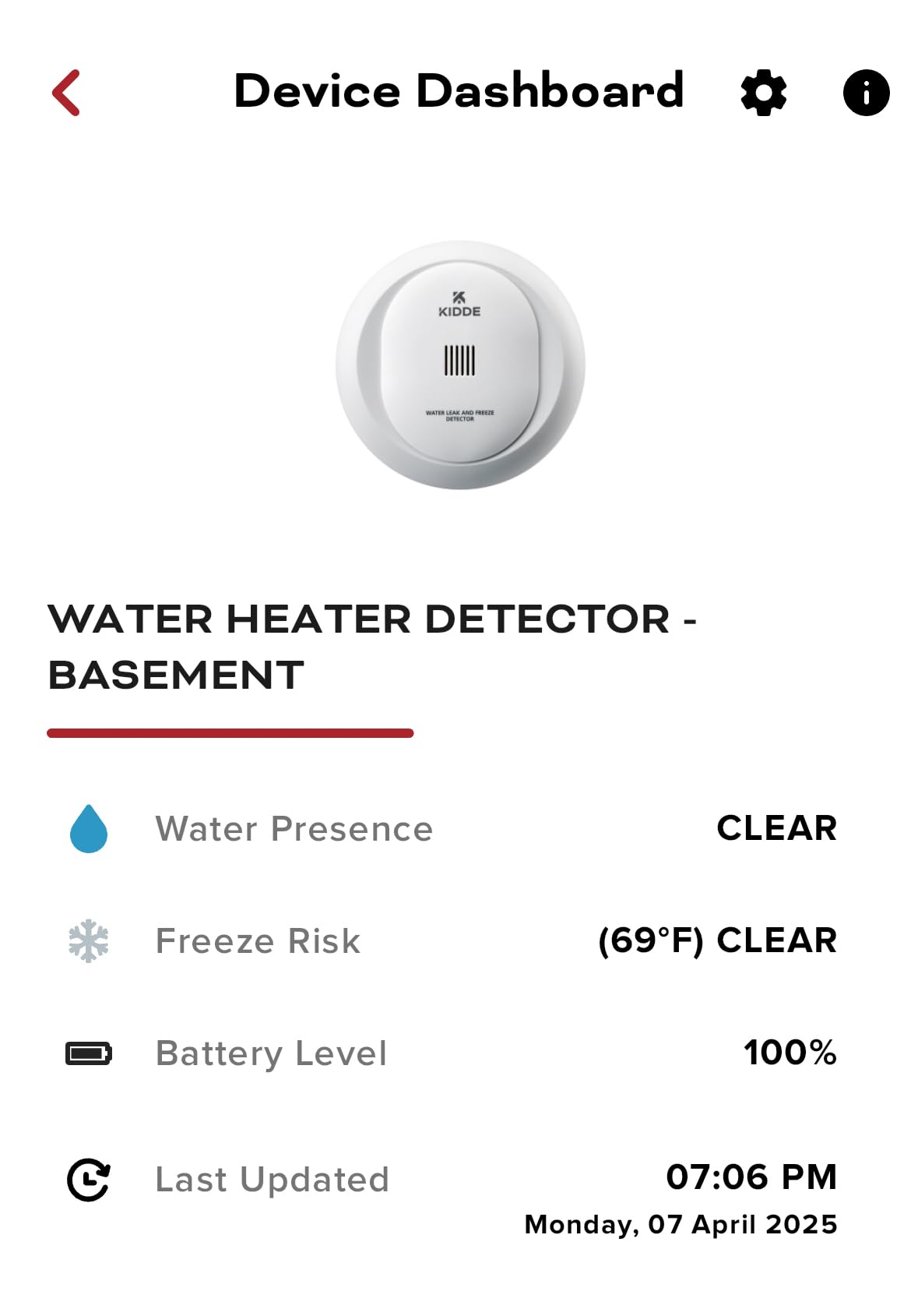 Kidde WiFi Water Leak Detector & Freeze Alarm, Alexa Device, Smart Leak Detector for Homes with App Alerts,White - Customer Photo 1