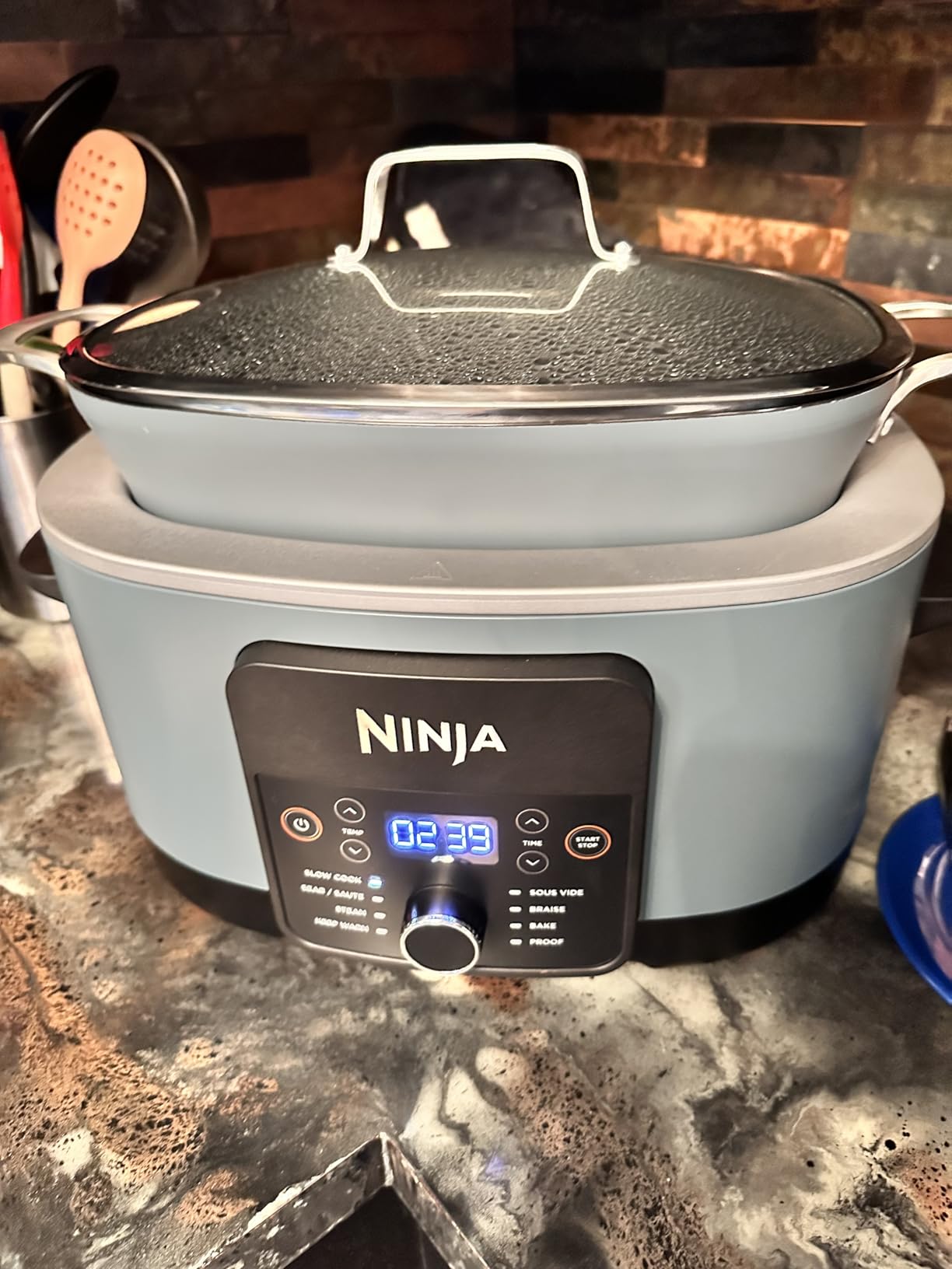 Ninja MC1001 Foodi PossibleCooker PRO 8.5 Quart Multi-Cooker, with 8-in-1 Slow Cooker, Dutch Oven, Steamer, Glass Lid Integrated Spoon, Nonstick, Oven Safe Pot to 500°F, Sea Salt Gray - Customer Photo 1
