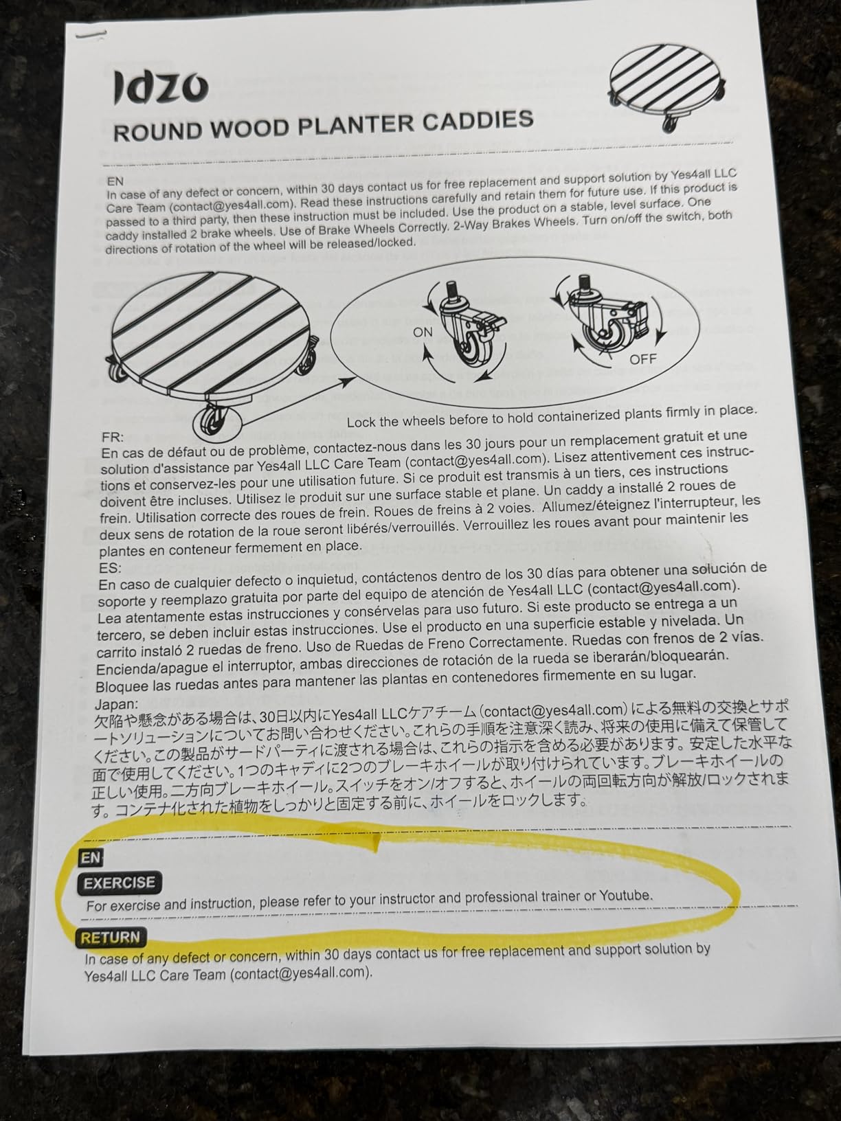 Idzo 2-Pack 14 Inch Acacia Wood Rolling Round Plant Caddy, Plant Caster for Heavy Duty Plant Stand with 360° Lockable Wheels, 264 lbs Capacity Caddy for Indoor and Outdoor Use, Natural Wood - Customer Photo 2