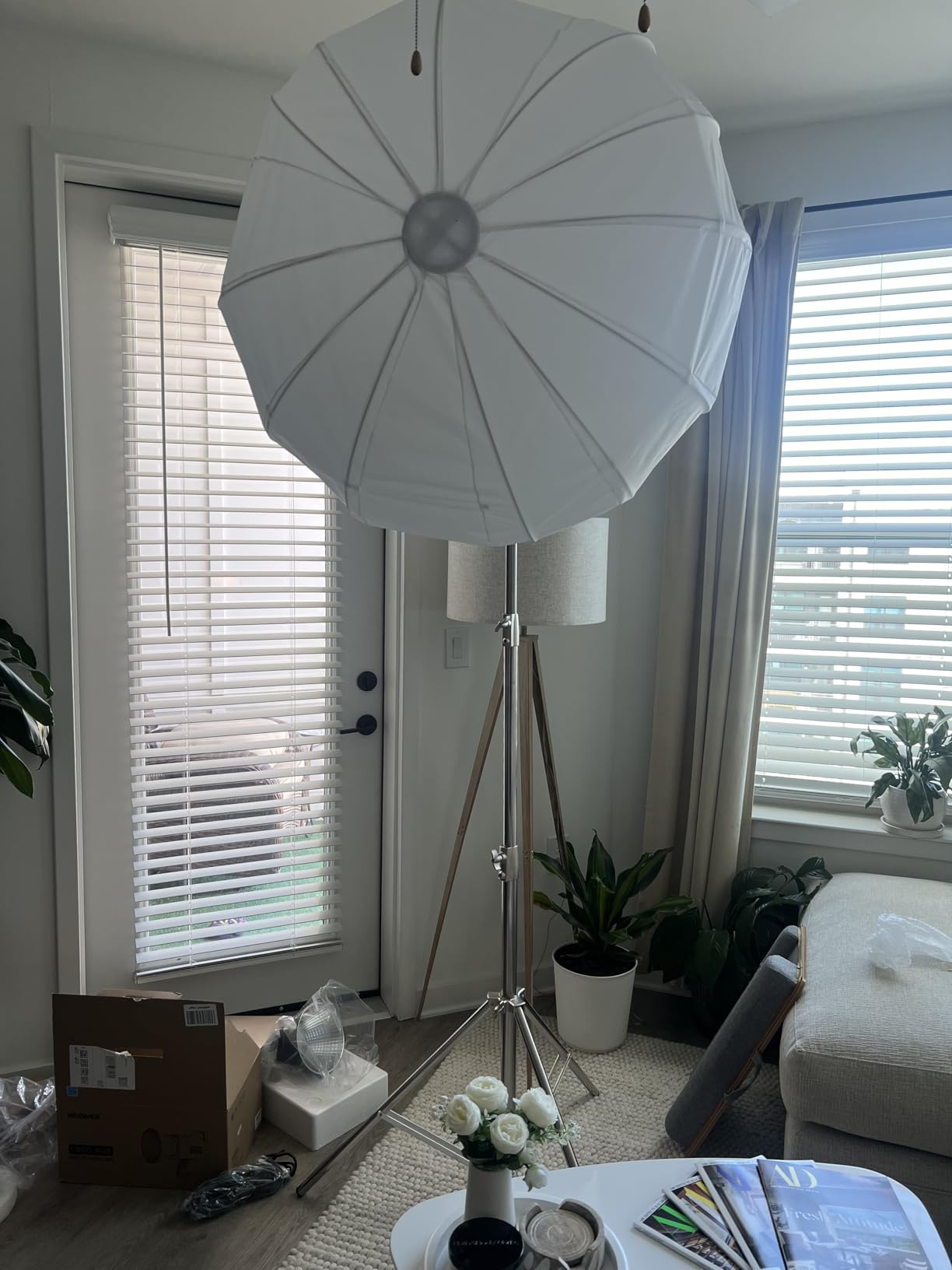 NEEWER 7.2ft/2.2m Stainless Steel Light Stand, Spring Cushioned Heavy Duty Photography Tripod Stand with 1/4