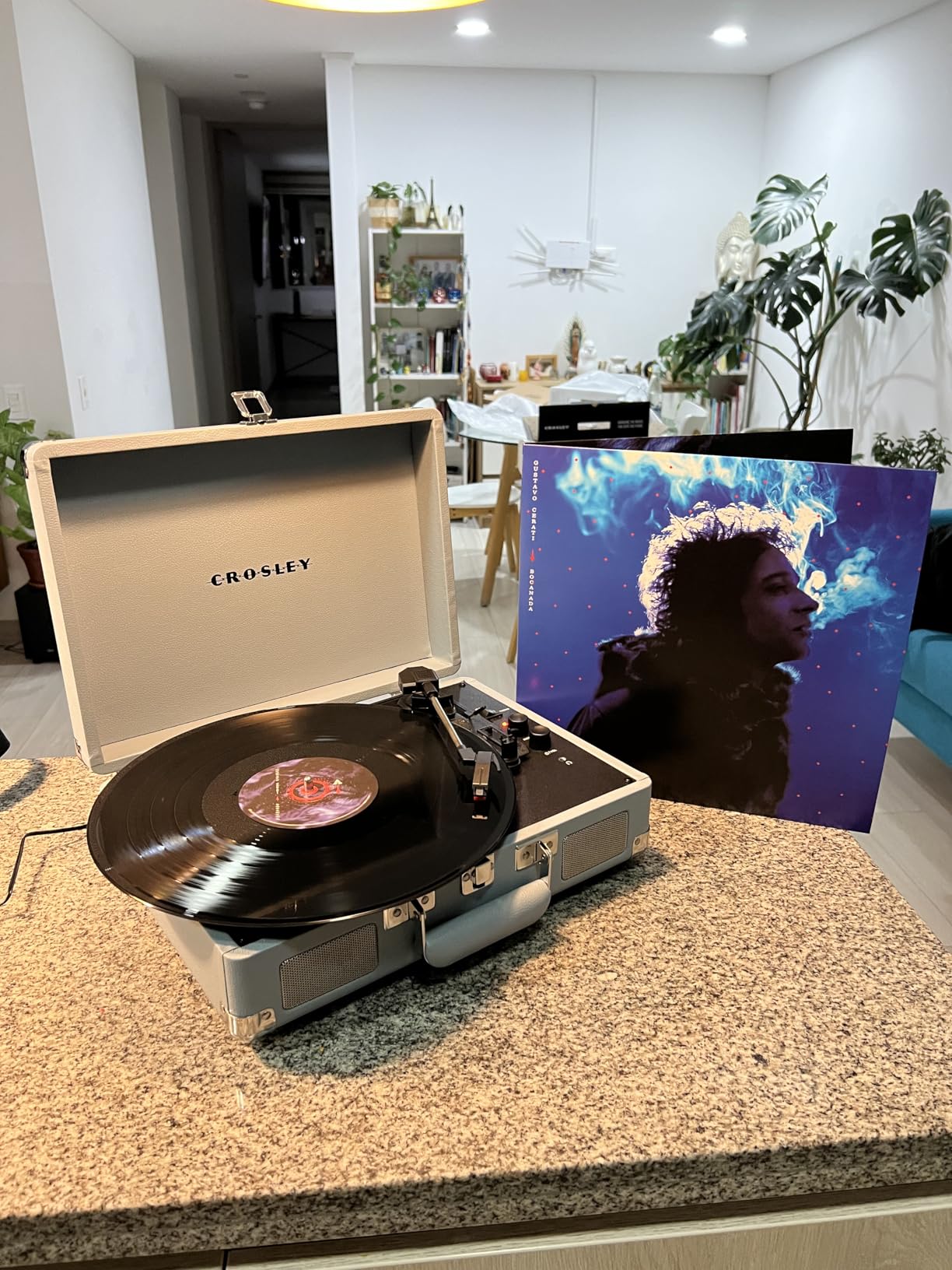 Crosley CR8005F-BK Cruiser Plus Vintage 3-Speed Bluetooth in/Out Suitcase Vinyl Record Player Turntable, Black/Red - Customer Photo 2