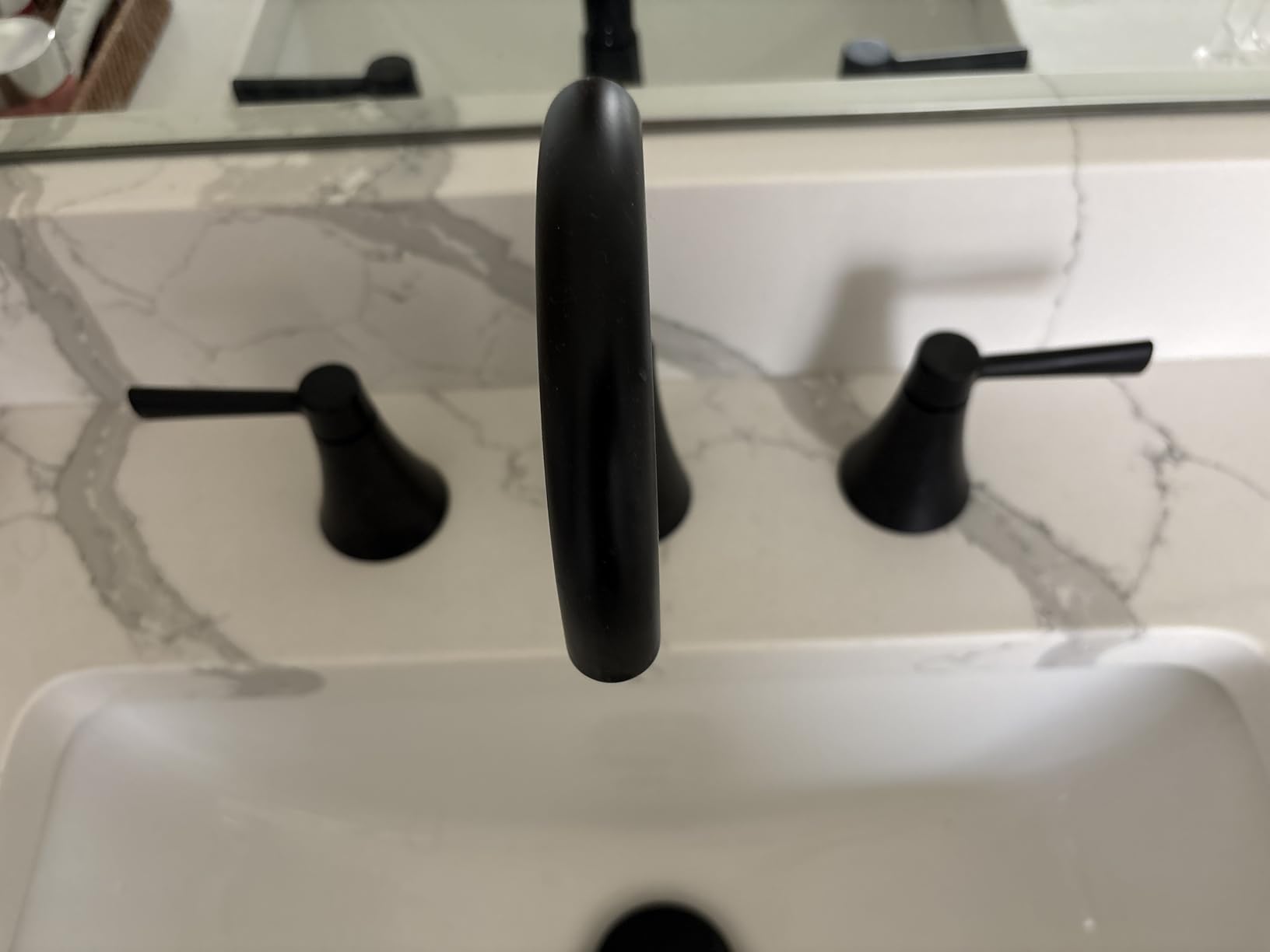 Moen Ronan Spot Resist Brushed Nickel Two-Handle Widespread Modern Bathroom Faucet, Valve Included, 84023SRN - Customer Photo 1