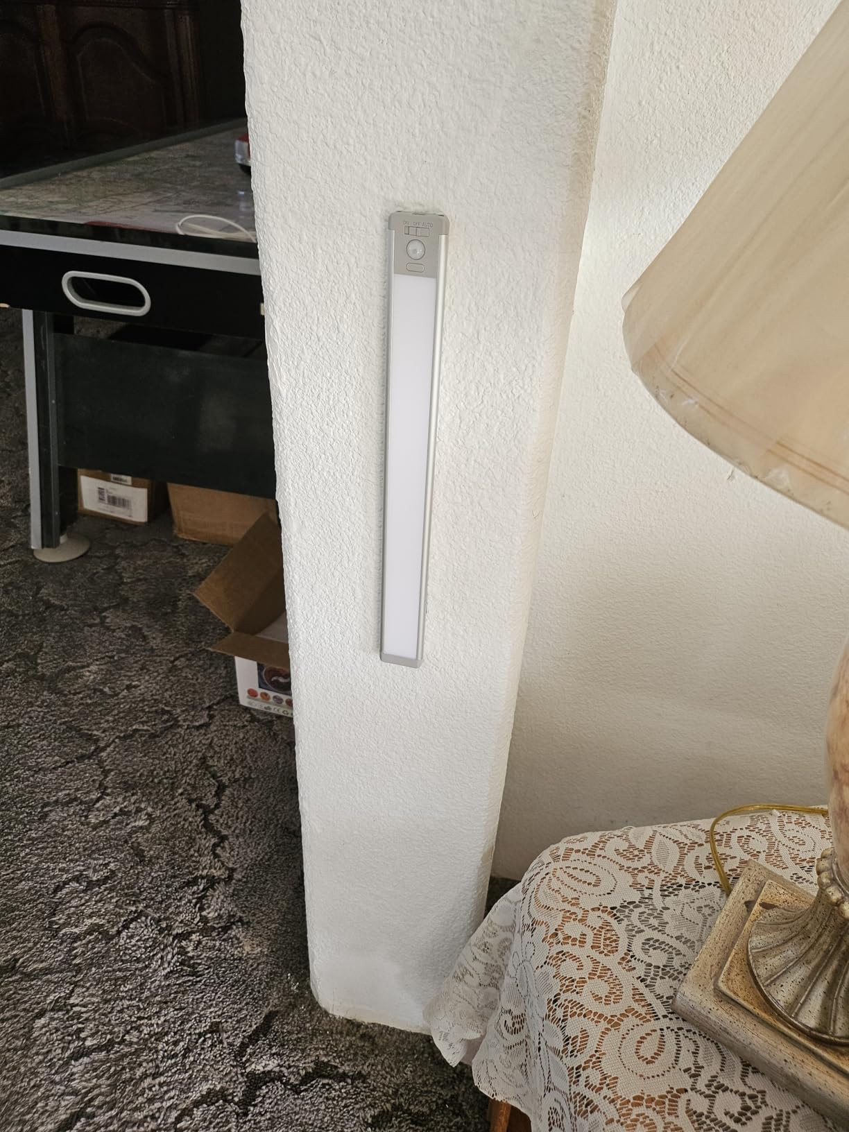 MCGOR 10inch Under Cabinet Lighting, 2 Pack Rechargeable Motion Sensor Light Indoor, 5 Levels Dimmable Magnetic Closet Lights, Wireless Under Counter Lights for Kitchen, Stairs - Customer Photo 2