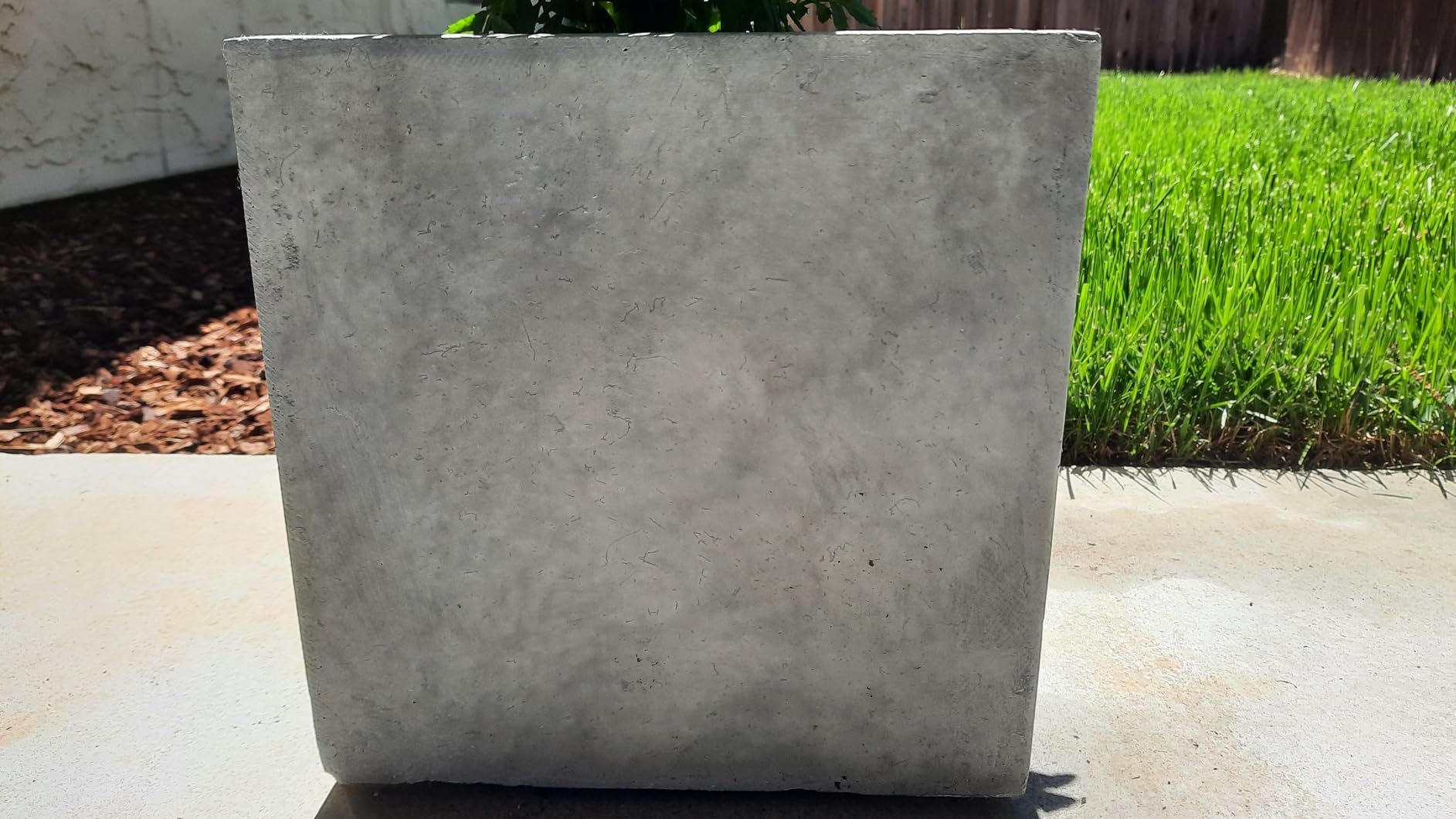 Kante 12 Inch Square Concrete Planter for Outdoor Indoor Home Patio Garden, Large Plant Pot with Drainage Hole and Rubber Plug, Natural Concrete - Customer Photo 2