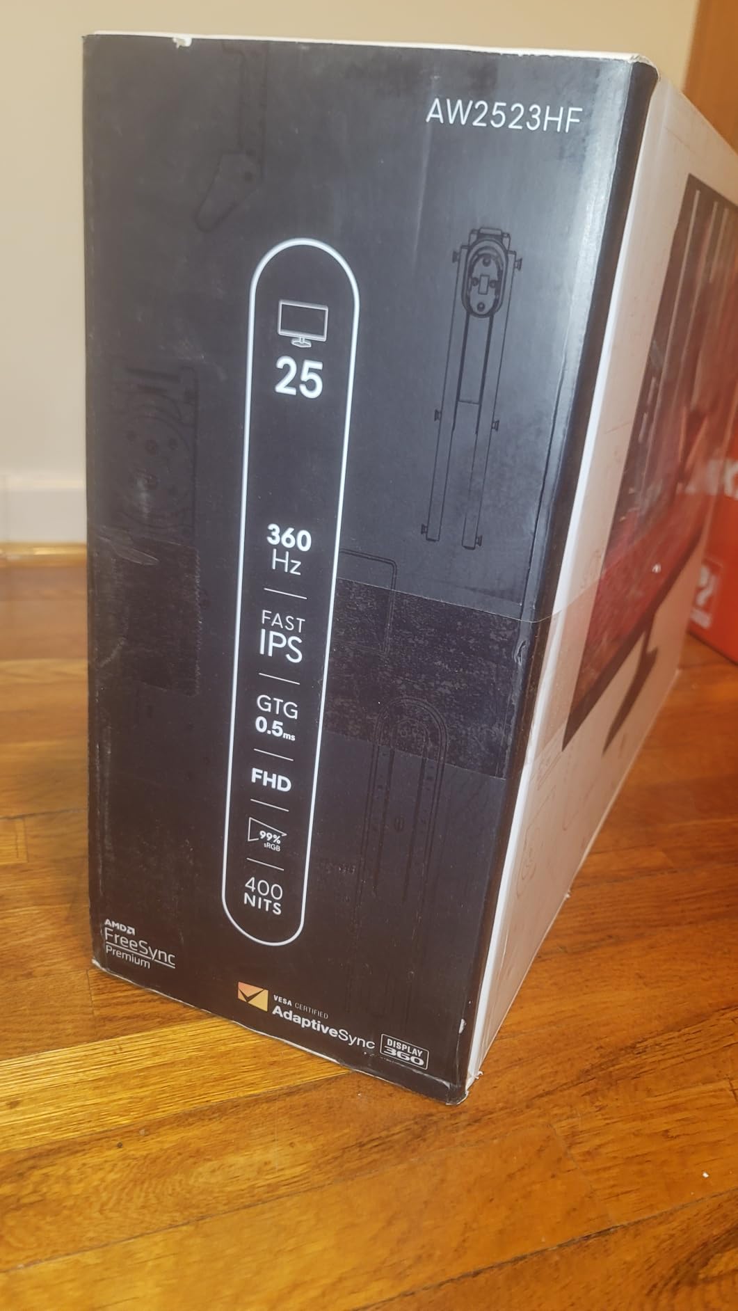 Alienware 25 Gaming Monitor AW2523HF - 24.5'' IPS LED Full HD (1920x1080) 360Hz Display - AMD FreeSync - VESA - Monitor (USB, HDMI) Height/Tilt/Swivel/Pivot Adjustability - Dark side of the Moon - Customer Photo 4