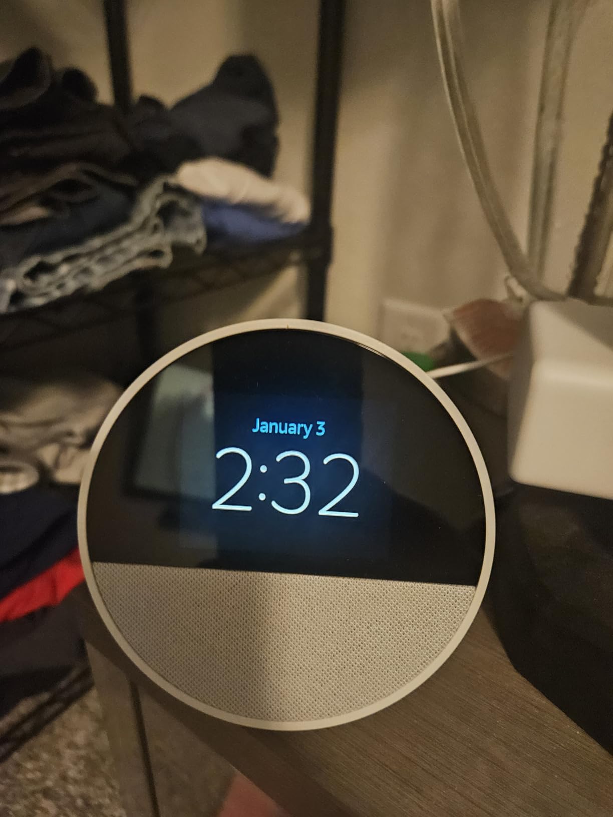 Amazon Echo Spot (newest model), Great for nightstands, offices and kitchens, Smart alarm clock with Alexa+ Early Access, Black - Customer Photo 4