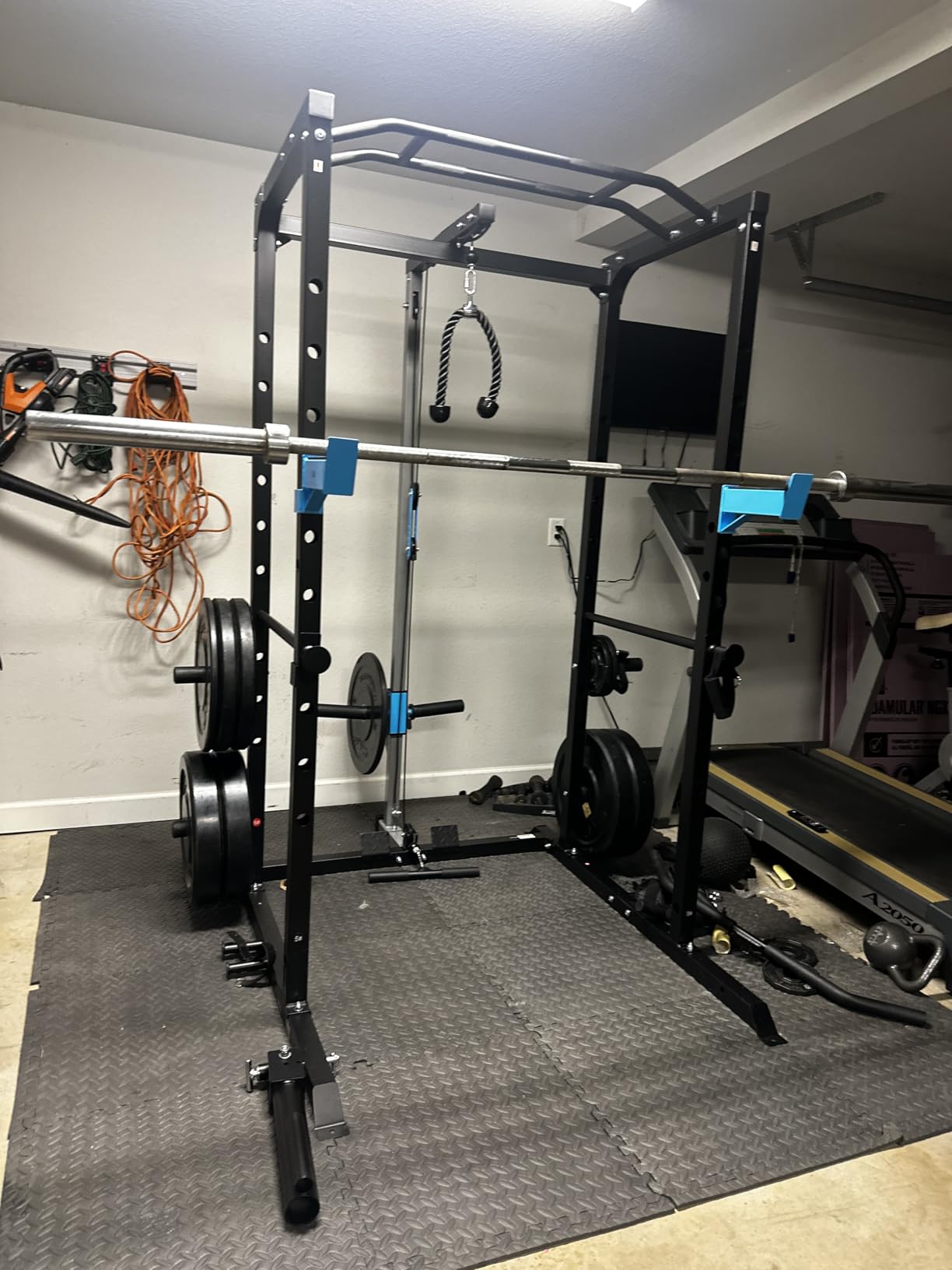 ULTRA FUEGO Power Cage, Multi-Functional Power Rack with J-Hooks, Dip Handles, Landmine Attachment and Optional Cable Pulley System for Home Gym - Customer Photo 2