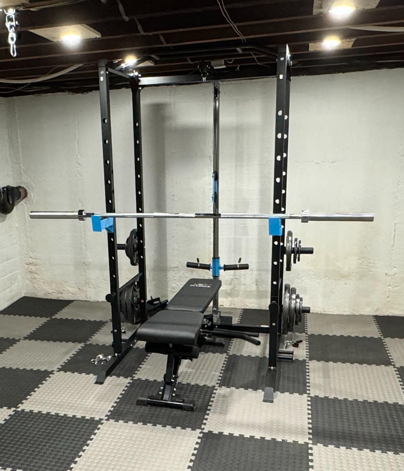 ULTRA FUEGO Power Cage, Multi-Functional Power Rack with J-Hooks, Dip Handles, Landmine Attachment and Optional Cable Pulley System for Home Gym - Customer Photo 5