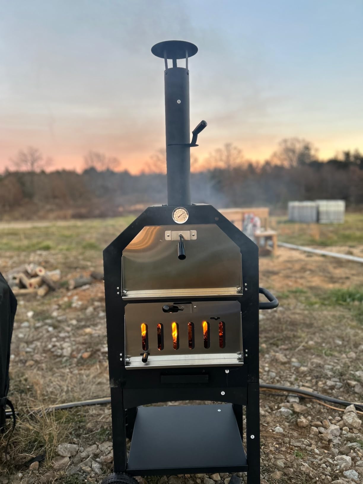 Outdoor Pizza Oven, Wood Fired for Outside, Patio Maker With Stone, Peel, Grill Rack, and Waterproof Cover for Backyard Camping customer photo 2
