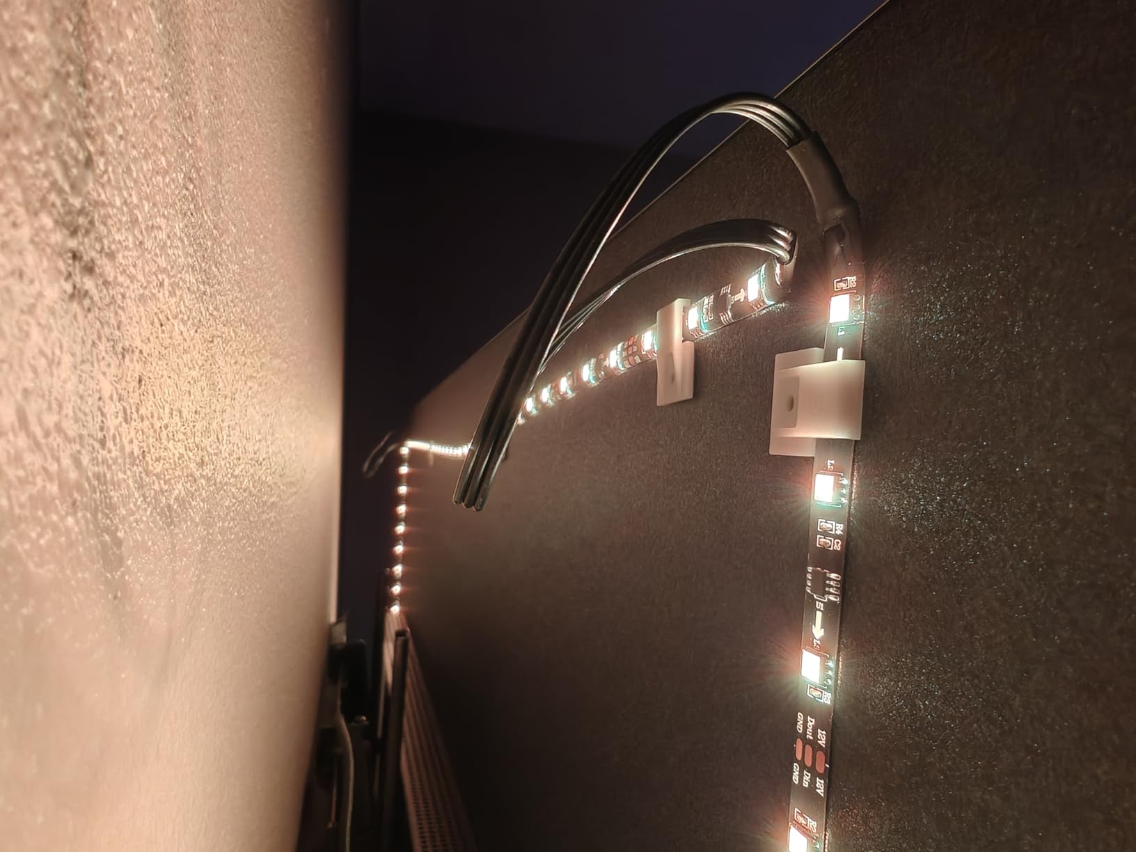 Govee TV LED Backlight, RGBIC Smart LED Strip Lights for 55-65 Inch TVs, Bluetooth and Wi-Fi APP Control, Works with Alexa & Google Assistant, Music Sync, 99+ Scene Modes, Adapter - Customer Photo 1