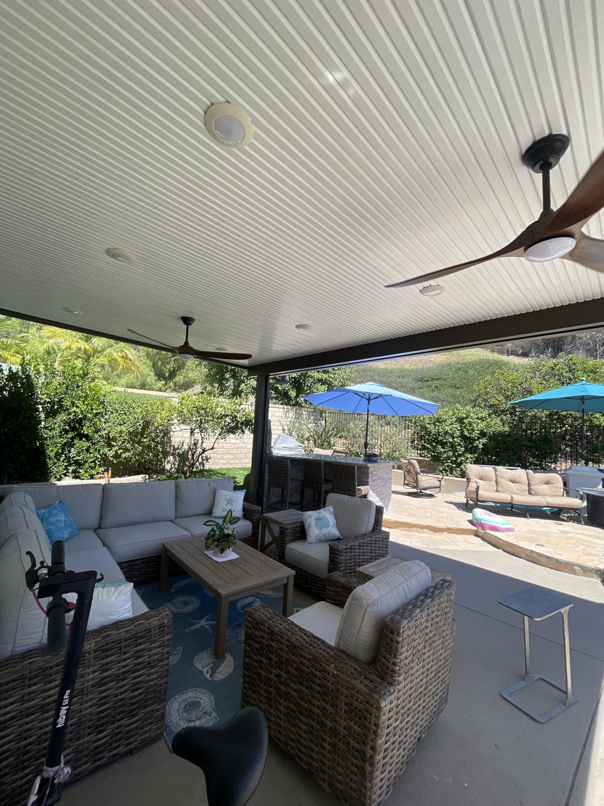 AUNLPB 70 inch Large Ceiling Fan with Lights, Outdoor Ceiling Fan for Patio Damp Rated, 3 Blades Propeller Wood Ceiling fans with light, Reversible Quiet DC Motor for Exterior Porch Farmhouse Gazebo - Customer Photo 2