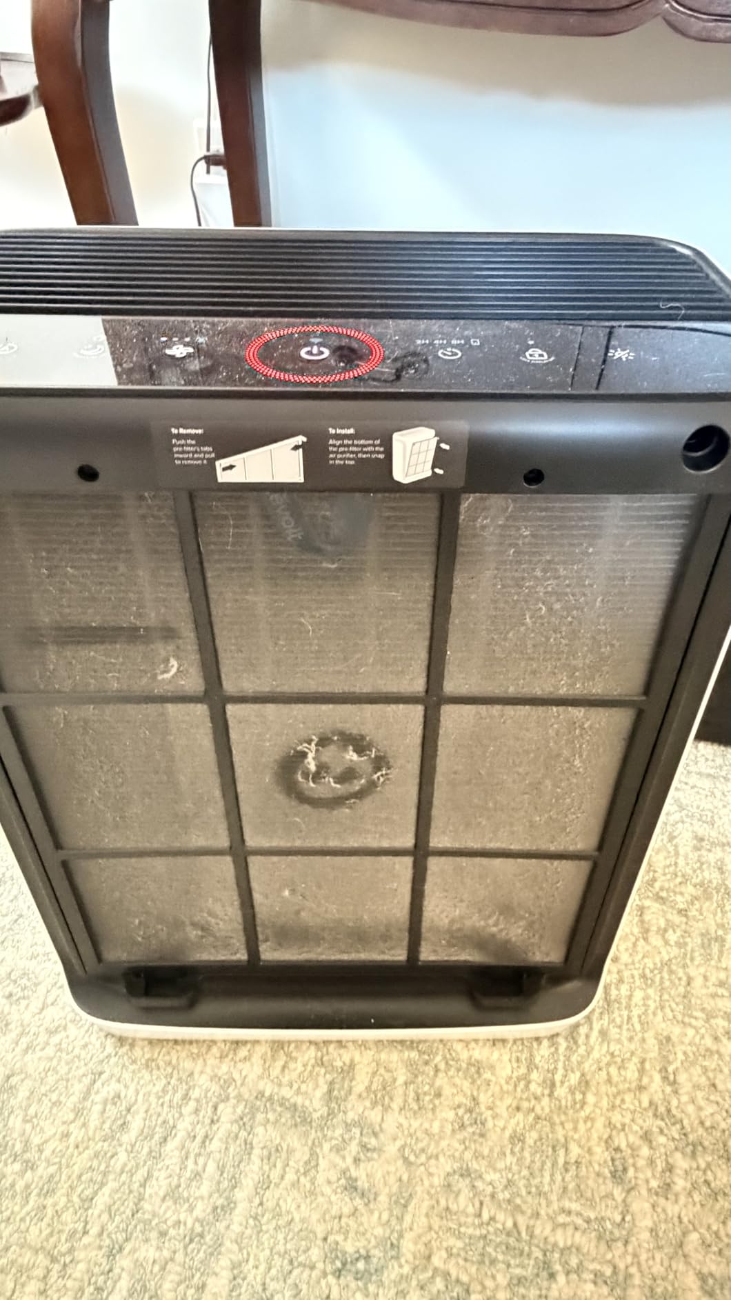 LEVOIT Air Purifiers for Home Large Room Up to 1875 Ft² with Washable Pre-Filter, AHAM VERIFIDE, Air Quality Monitor, HEPA Sleep Mode for Allergies, Pet Hair in Bedroom, Vital 200S-P, White - Customer Photo 2