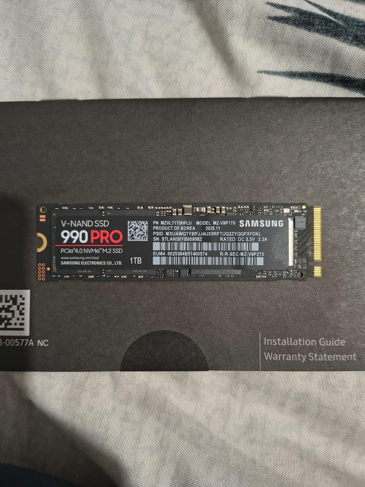 Samsung 990 PRO SSD 1TB PCIe 4.0 M.2 2280 Internal Solid State Hard Drive, Seq. Read Speeds Up to 7,450 MB/s for High End Computing, Gaming, and Heavy Duty Workstations, MZ-V9P1T0B/AM - Customer Photo 4
