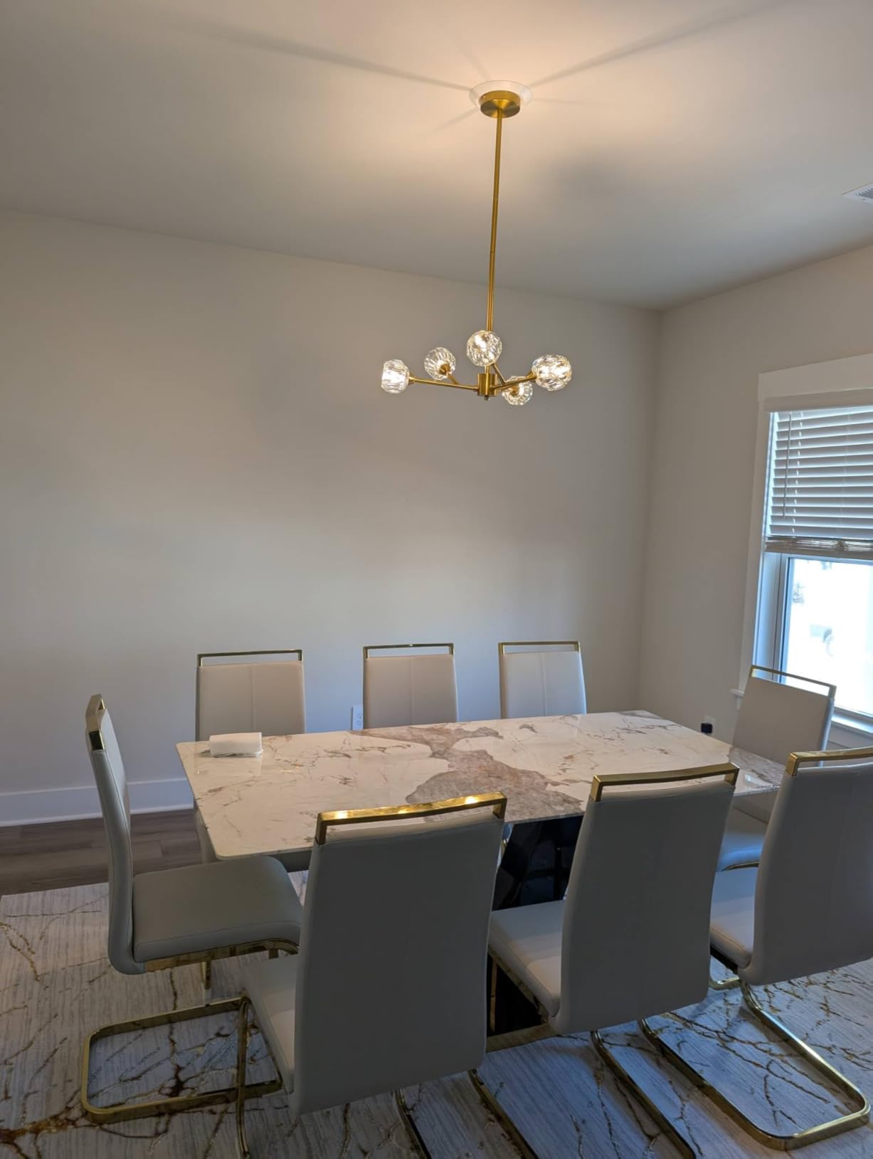 Weesalife Sputnik Chandeliers for Dining Room Light Fixture Over Table, Modern Crystal Chandeliers, 9 Lights Gold Lighting Fixtures - Customer Photo 2