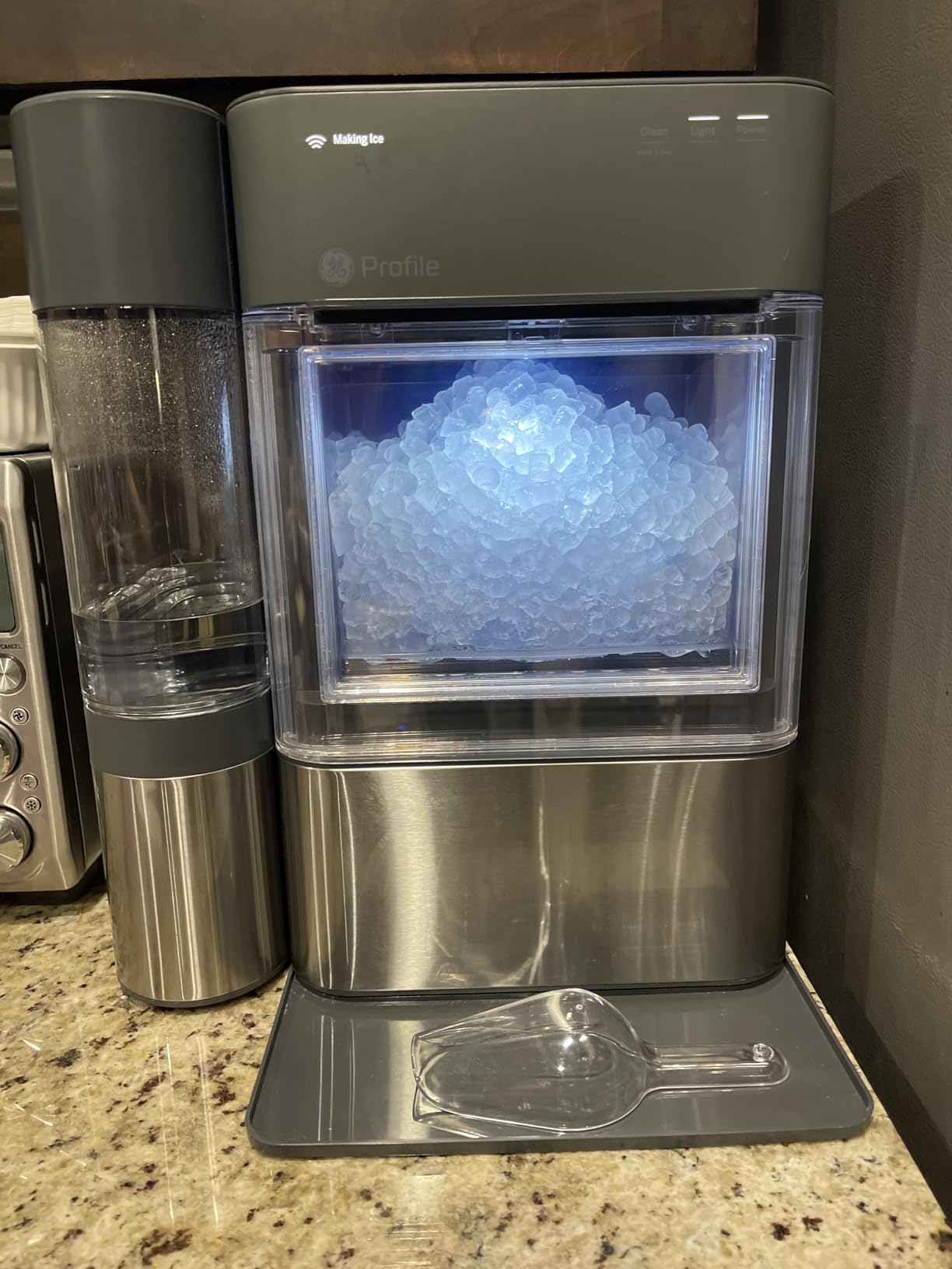 GE Profile Opal 2.0 XL with 1 Gallon Tank, Chewable Crunchable Countertop Nugget Ice Maker, Scoop included, 38 lbs in 24 hours, Pellet Ice Machine with WiFi & Smart Connected, Stainless Steel - Customer Photo 1