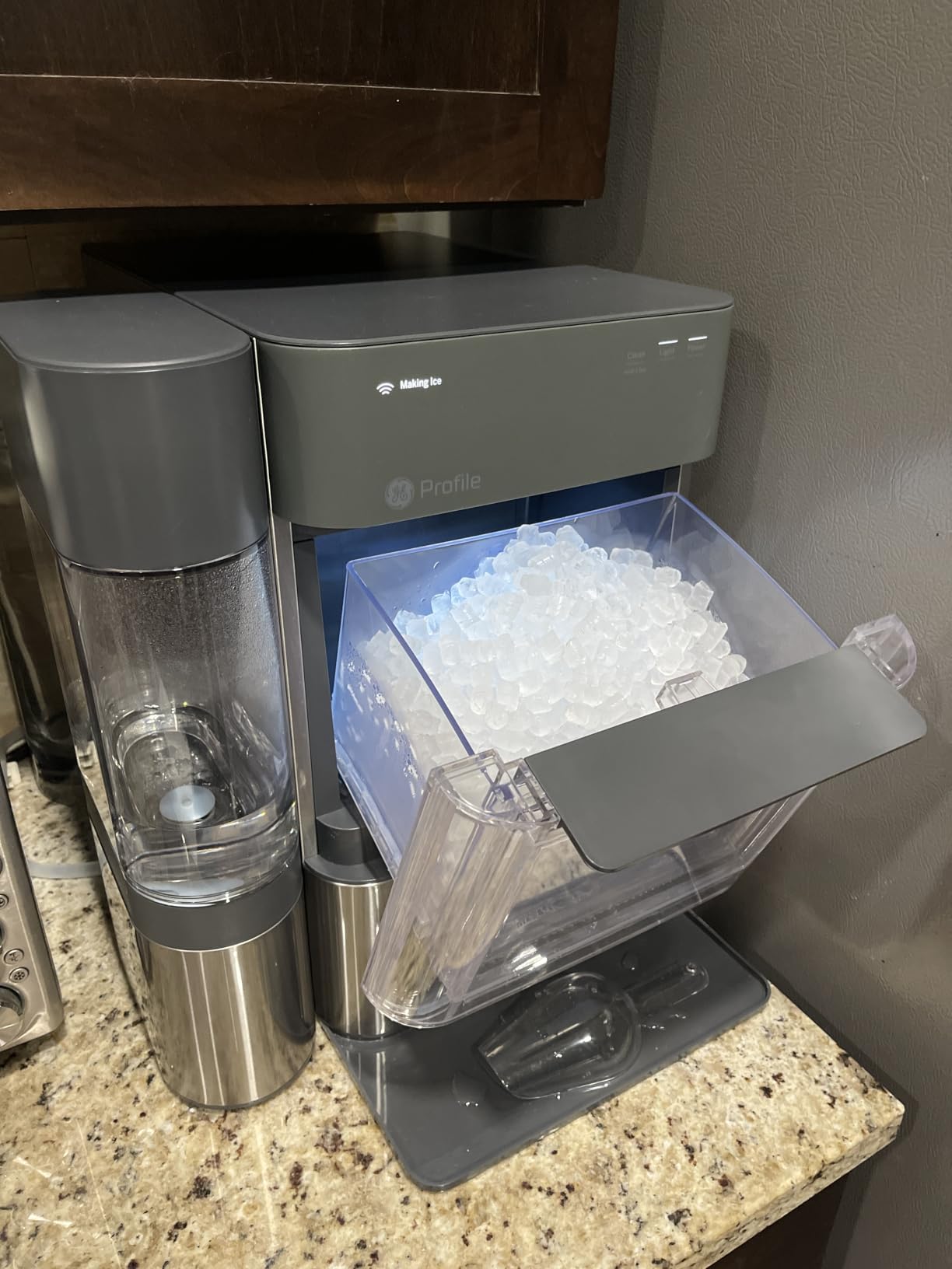 GE Profile Opal 2.0 XL with 1 Gallon Tank, Chewable Crunchable Countertop Nugget Ice Maker, Scoop included, 38 lbs in 24 hours, Pellet Ice Machine with WiFi & Smart Connected, Stainless Steel - Customer Photo 3
