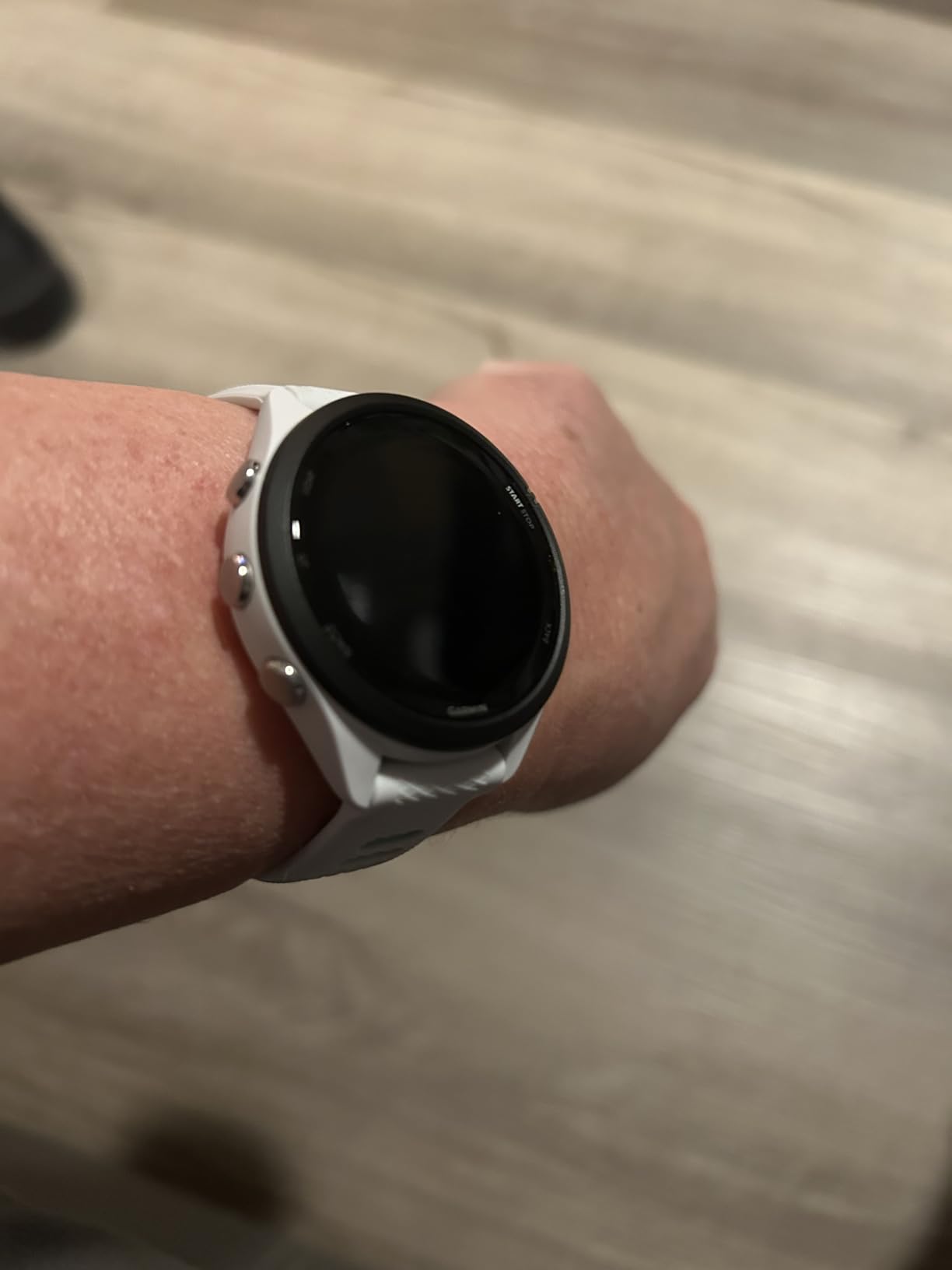 Garmin Forerunner 265S Running Smartwatch, Colorful AMOLED Display, Training Metrics and Recovery Insights, Whitestone and Neo Tropic - Customer Photo 1