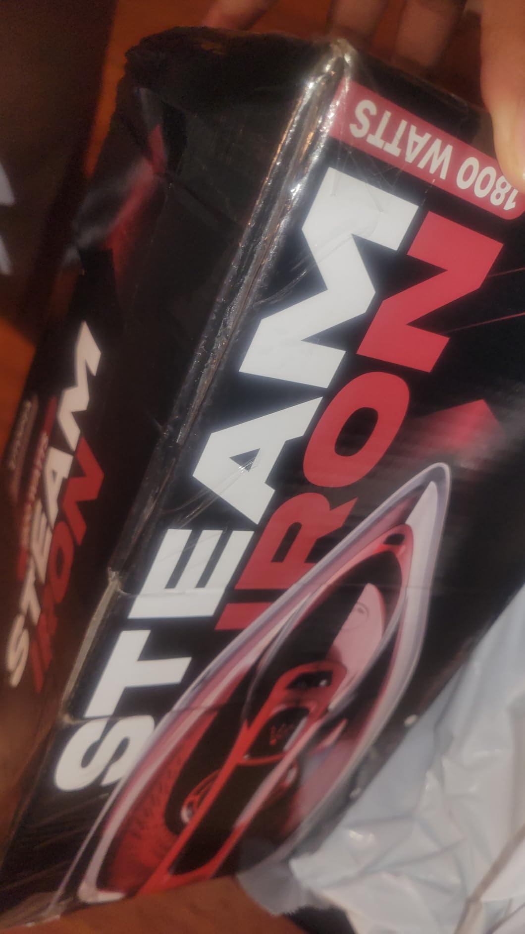 Utopia Home Steam Iron for Clothes - Non-Stick Soleplate - 1800W Clothes Iron With Auto-Off Safety Feature - Adjustable Thermostat Control, Variable Steam Control, Self-Clean, 8 Feet Cord (Black/Red) - Customer Photo 1