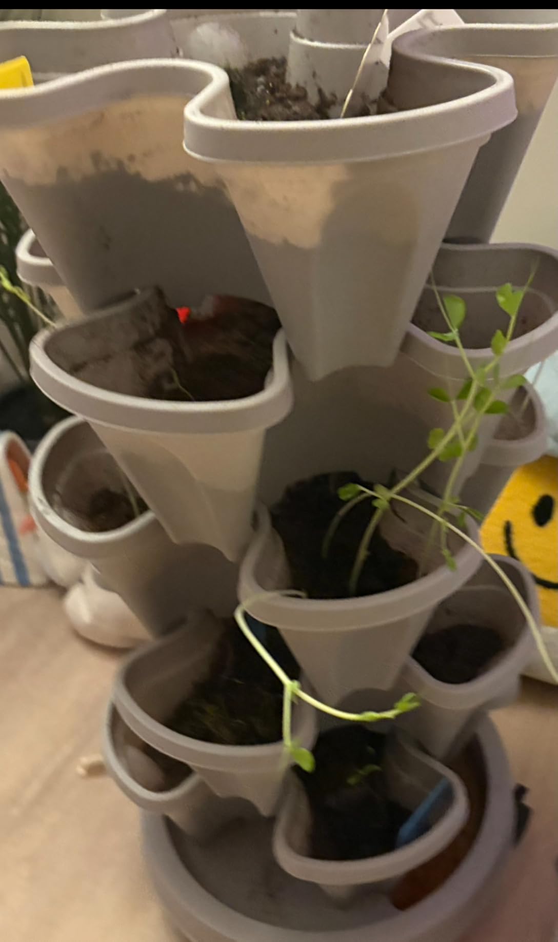 GameXcel Vertical Planter 5 Tier Stackable Planters Garden Planters Strawberry Herb Flower and Vegetable Planter Indoor Outdoor Gardening Pots with Removable Wheels and Tools - Customer Photo 1