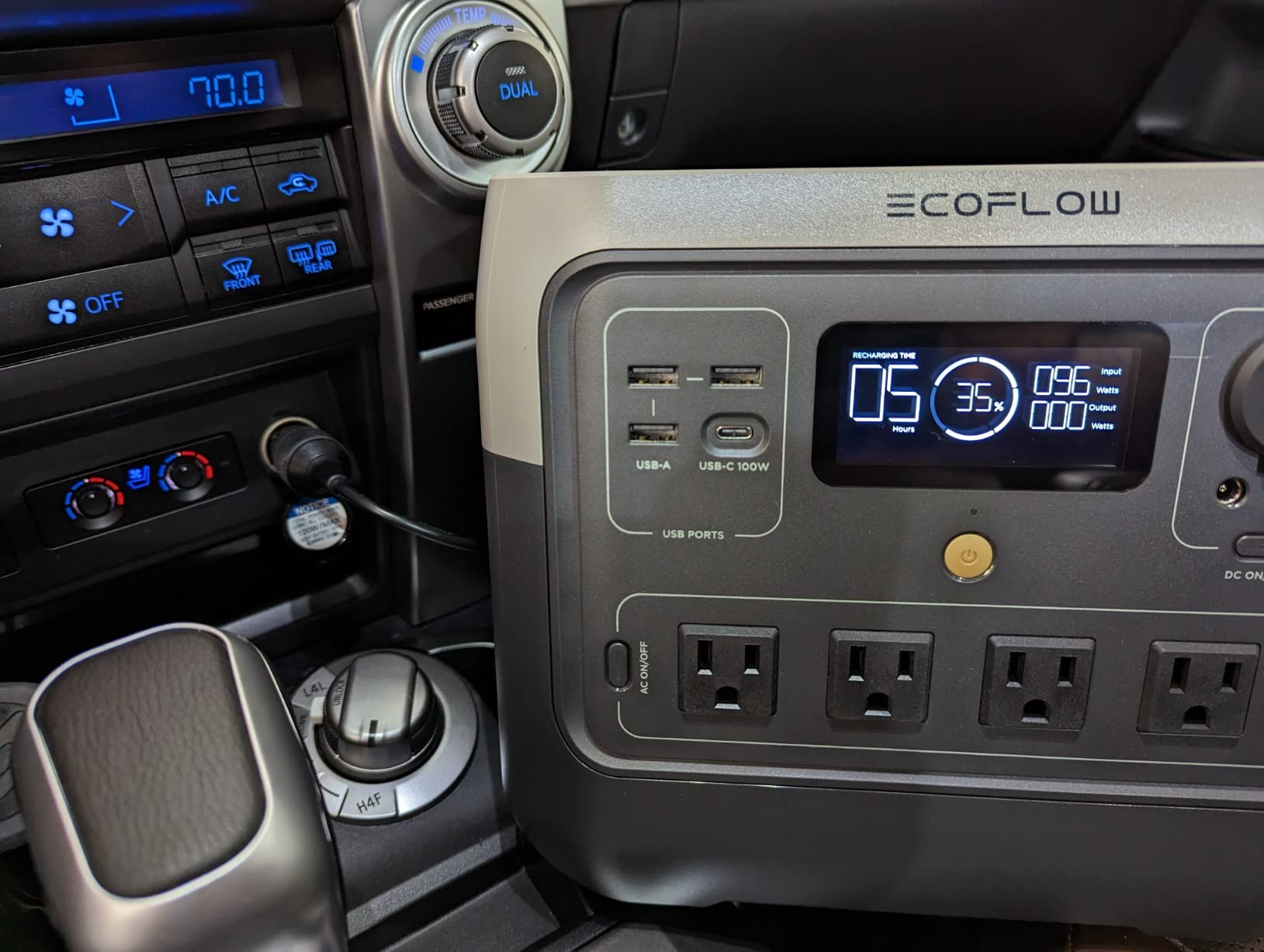 EF ECOFLOW Portable Power Station RIVER 2 Pro, 768Wh LiFePO4 Battery, 70 Min Fast Charging, 4X800W (X-Boost 1600W) AC Outlets, Solar Generator for Outdoor Camping/RVs/Home Use Black - Customer Photo 2