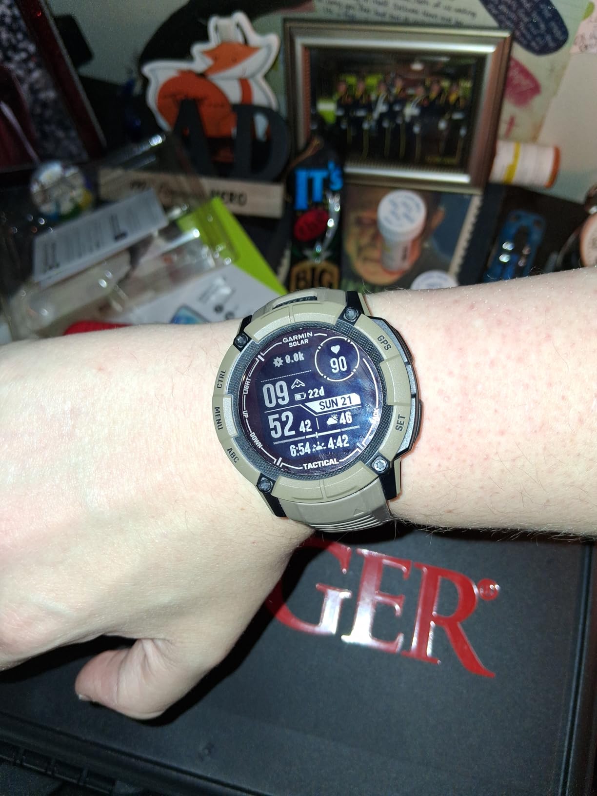 Garmin Instinct 2X Solar - Tactical Edition, Rugged GPS Smartwatch, Built-in Flashlight, Ballistics Calculator, Solar Charging Capability, Black - Customer Photo 1