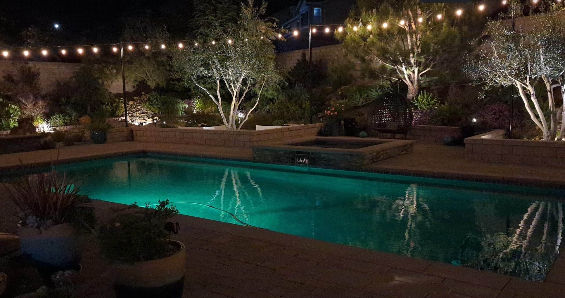 LyLmLe LED Pool Lights, 20W Smart RGB Magnetic Submersible Light with APP Control, 800lm Dimmable, IP68 Waterproof 12V Nicheless Underwater Lights for Inground Aboveground Pools - Customer Photo 2