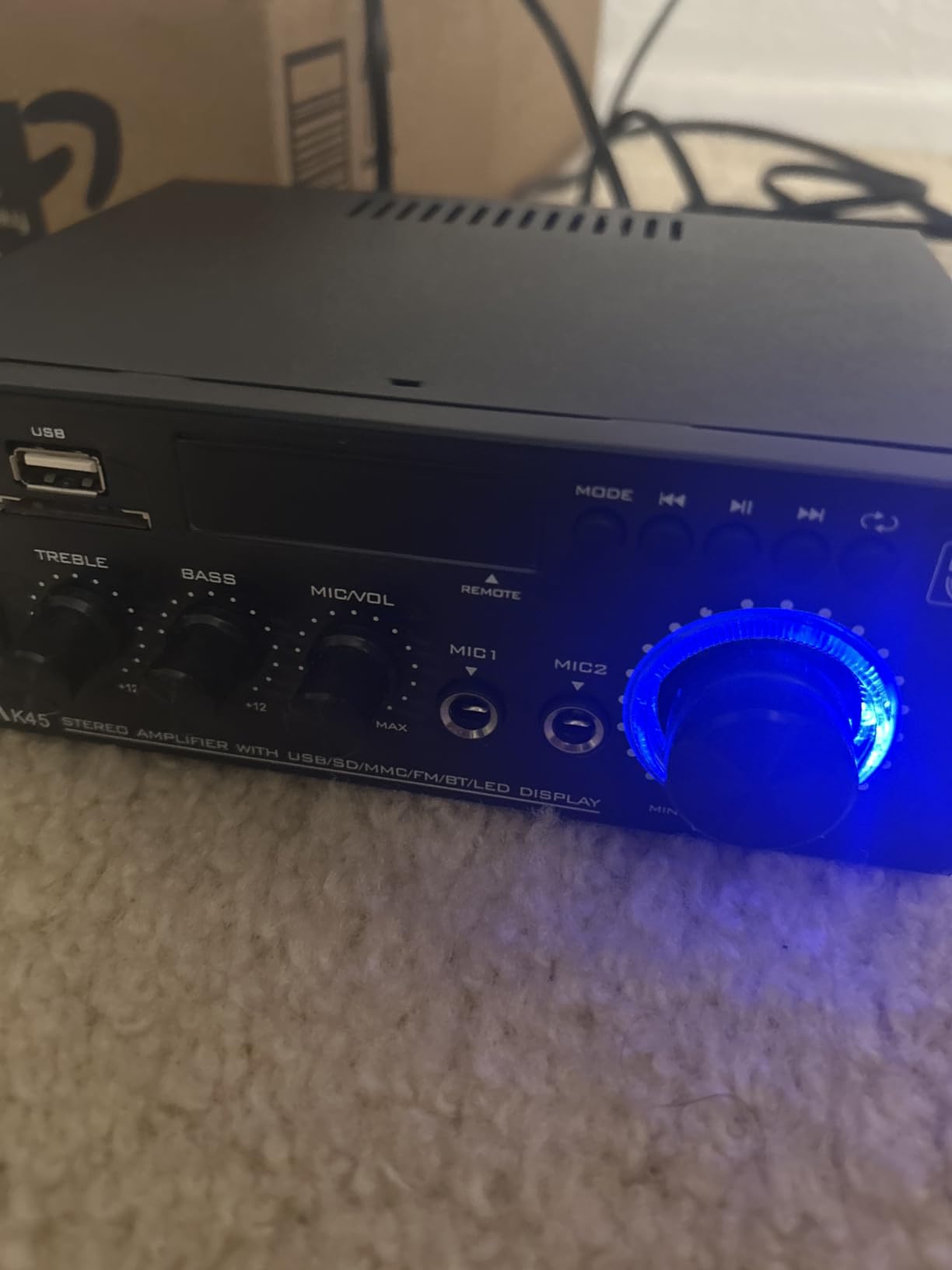 Daakro AK45 Stereo Audio Amplifier,300W Home 2 Channel Wireless Bluetooth 5.0 Power Amplifier System, Home Amplifiers FM Radio, USB, SD Card, with Remote Control Home Theater Audio Stereo System - Customer Photo 1