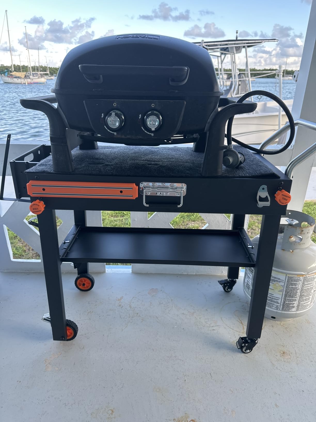 Portable Outdoor Grill Table, Folding Grill Cart Solid and Sturdy, Blackstone Griddle Stand Large Space, Blackstone Table with Paper Towel Holder, Grill Stand for Blackstones Griddle, Ninja Grills etc - Customer Photo 2