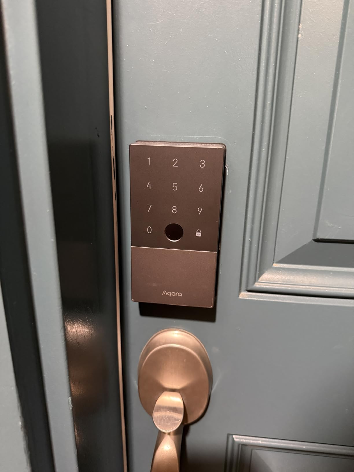 Aqara Smart Lock U100, Fingerprint Keyless Entry Door Lock with Apple Home Key, Touchscreen Keypad, Bluetooth Electronic Deadbolt, IP65 Weatherproof, Supports Apple HomeKit, Alexa, Google, IFTTT, Gray - Customer Photo 2