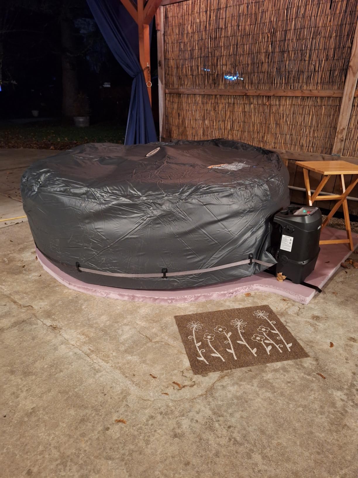 INTEX 28483E SimpleSpa Inflatable Hot Tub 4 Person Bubble Massage Spa: Includes Insulated Cover – Built-in QuickFill Inflation – Soothing Jets – 77