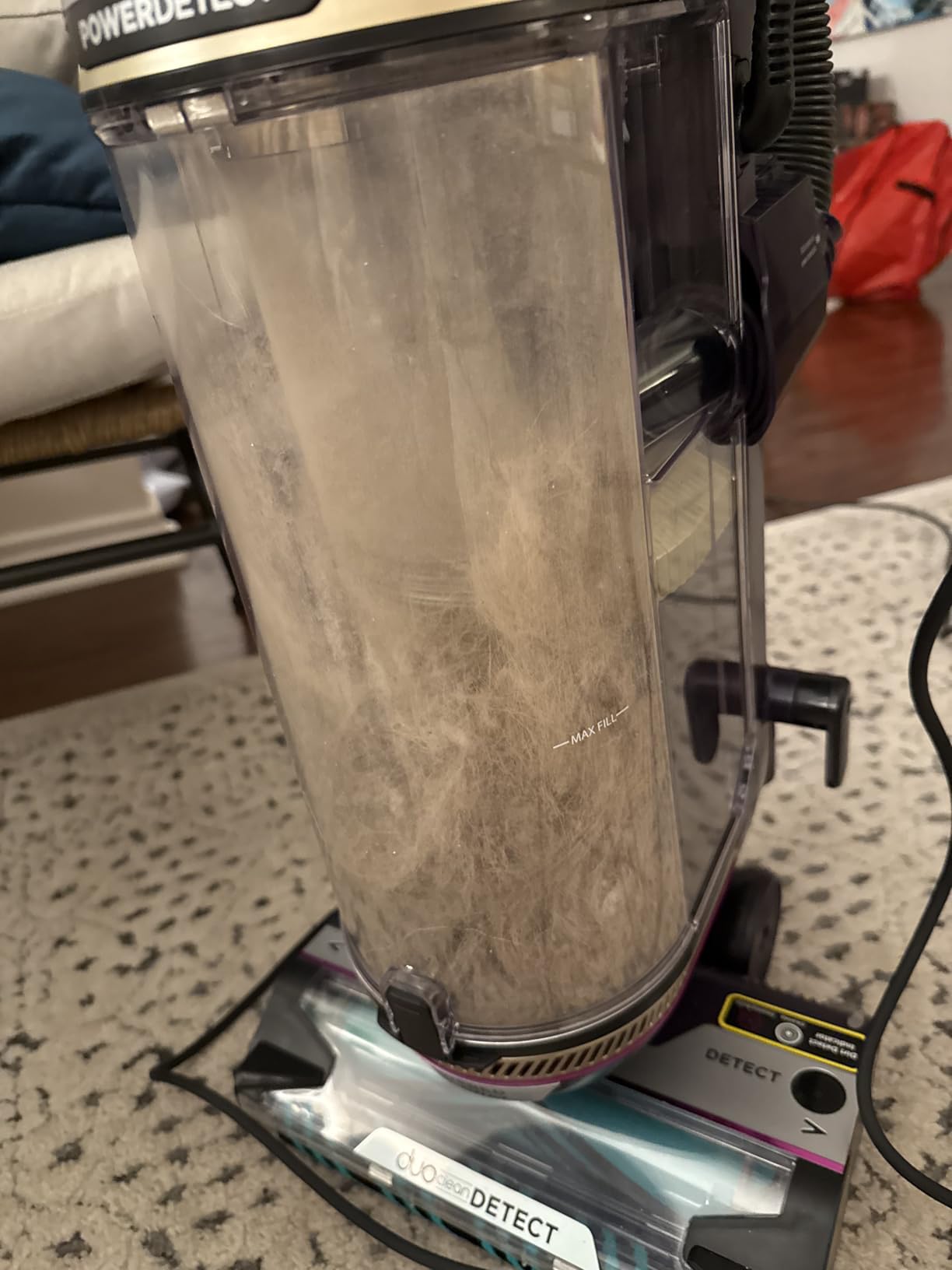 Shark AZ2001AMZ Vertex DuoClean PowerFins Upright Vacuum, with Powered Lift-Away & Self-Cleaning Brushroll, Dark Lilac, 1 qt Dust Cup - Customer Photo 4