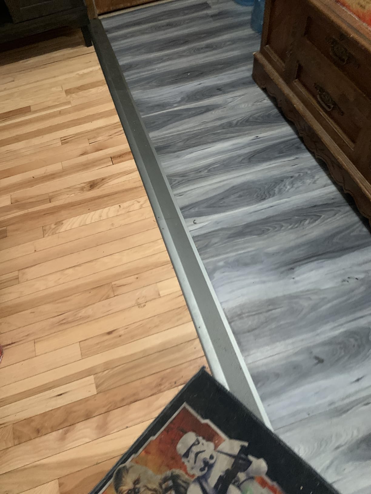 Trimold Aluminum Floor Transition Strip Flooring Reducer, Suitable for Doorways Threshold Ramp Tile Laminate, Bridge The Height Between 0.3-1.6 Inch (2.9Ft x 3.9In, Matte Silver) - Customer Photo 1