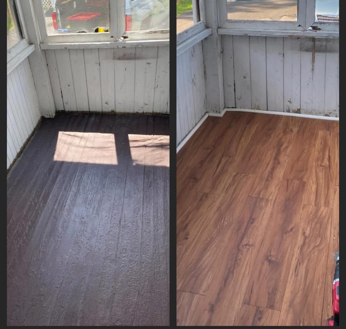 FLOREXP Grey Vinyl Flooring | Waterproof Peel and Stick Floor Tile | 2.0mm 36 Packs 54Sq.Ft | Self Adhesive Flooring | Easy DIY Installation for Bathroom Kitchen Bedroom Office Basement - Customer Photo 1