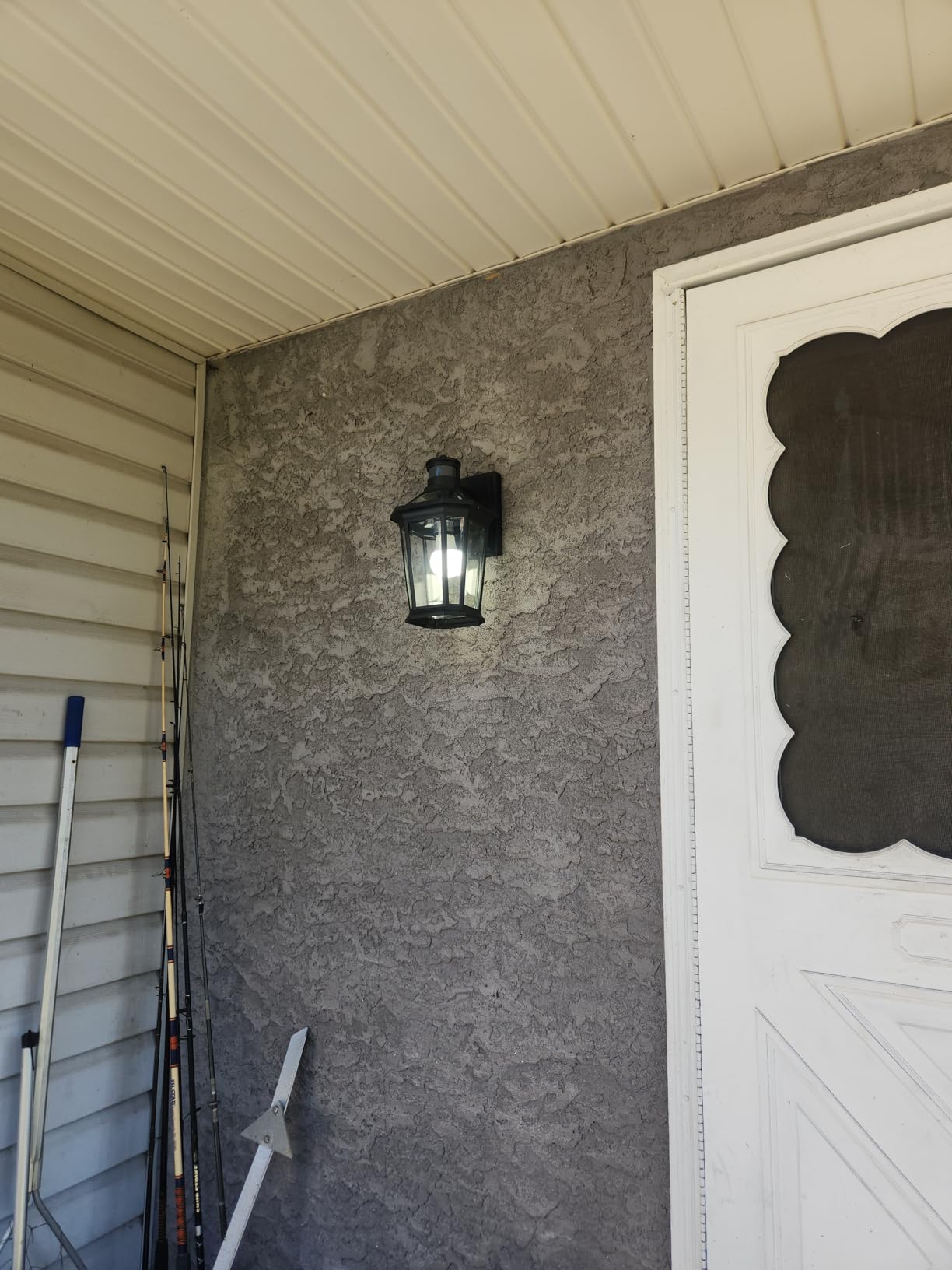 VIANIS Motion Sensor Outdoor Lighting, Outdoor Wall Lights Wall Mount with Clear Glass, Black Dusk to Dawn Garage Light Sconce, Waterproof Exterior Lights for House, Brightness Distance Adjustable - Customer Photo 2