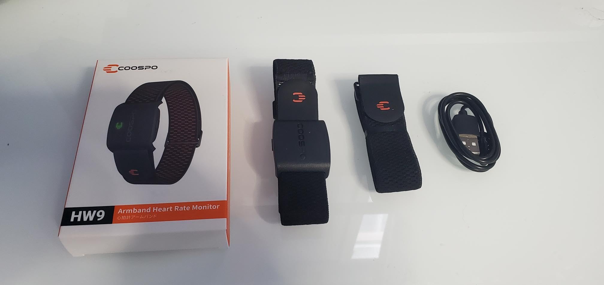 COOSPO HW9 Bluetooth 5.0 ANT+ Heart Rate Monitor Armband with HR Zones/Calories Burned, Optical HRM Sensor for Fitness Training/Cycling/Running,Compatible with Peloton,DDP Yoga,Wahoo - Customer Photo 2