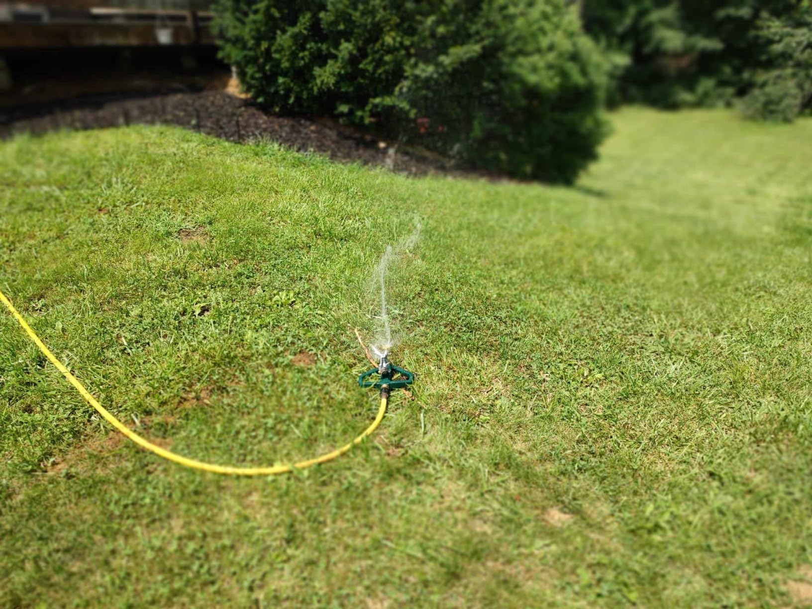 Hourleey Impact Sprinklers for Yard, Heavy Duty 360 Degree Rotating Pulsating Lawn Sprinkler with Metal Base for Garden Large Area, Water Coverage up to 5,800 Sq. Ft - Customer Photo 1
