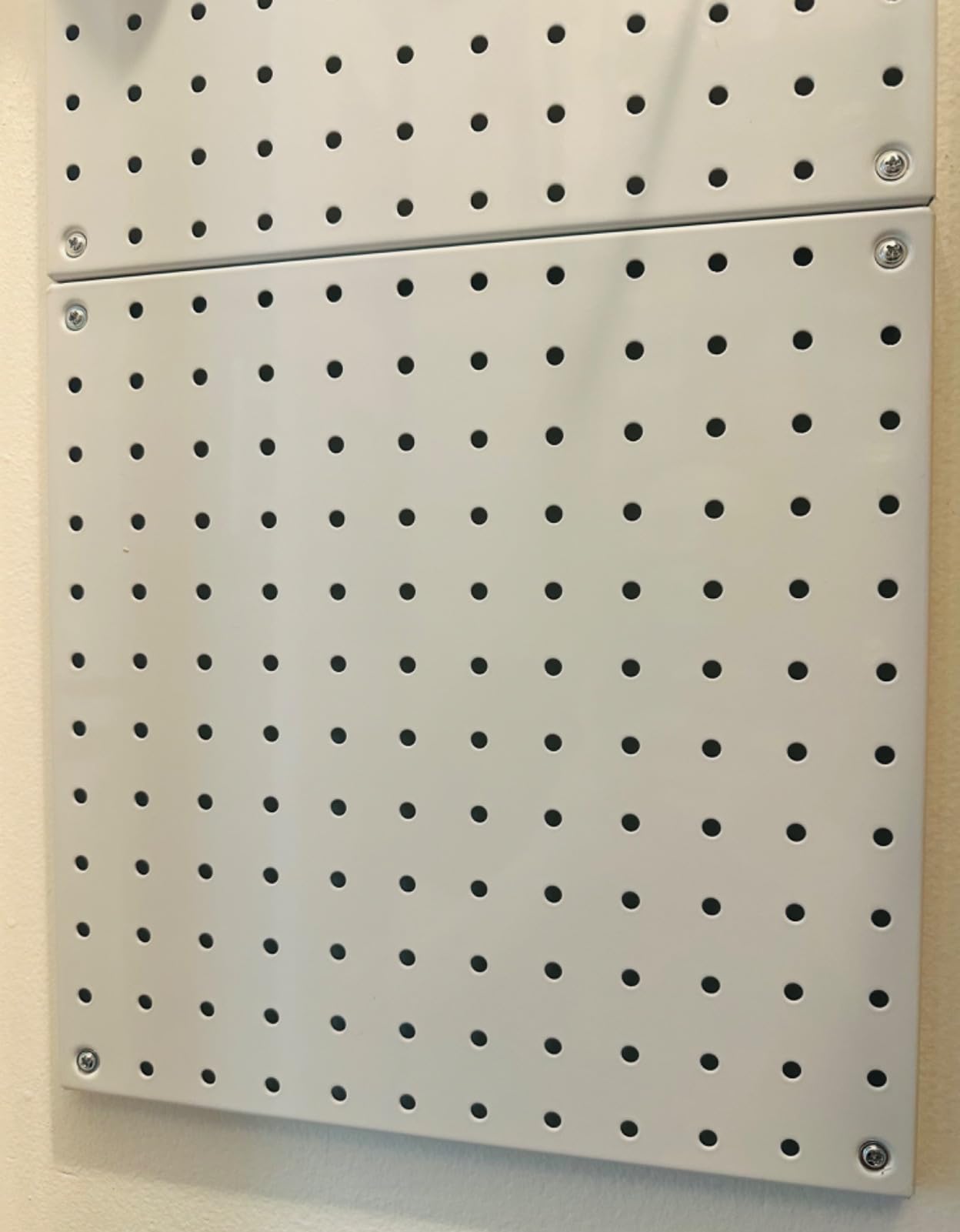 Hogurity Peg Board, 4 Pack Metal Pegboard Panels Black Pegboards Wall Organizer with Bent Frame Large Heavy Duty Peg Board for Walls Home, Garage Tool Storage, Office Organization, Craft Room, Kitchen - Customer Photo 2