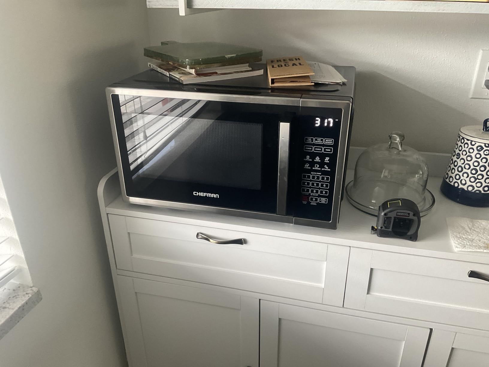 Chefman Countertop Microwave Oven 1.1 Cu. Ft. Digital Stainless Steel Microwave 1000 Watts with 6 Auto Menus, 10 Power Levels, Eco Mode, Memory, Mute Function, Child Safety Lock, Easy Clean - Customer Photo 2