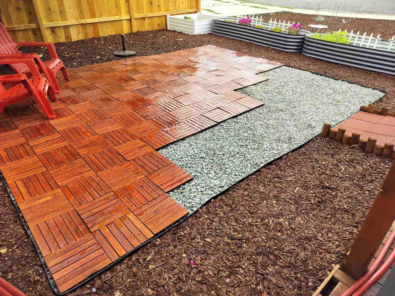 PrimeZone 27 PCS Solid Acacia Wood Interlocking Patio Deck Tiles - 12