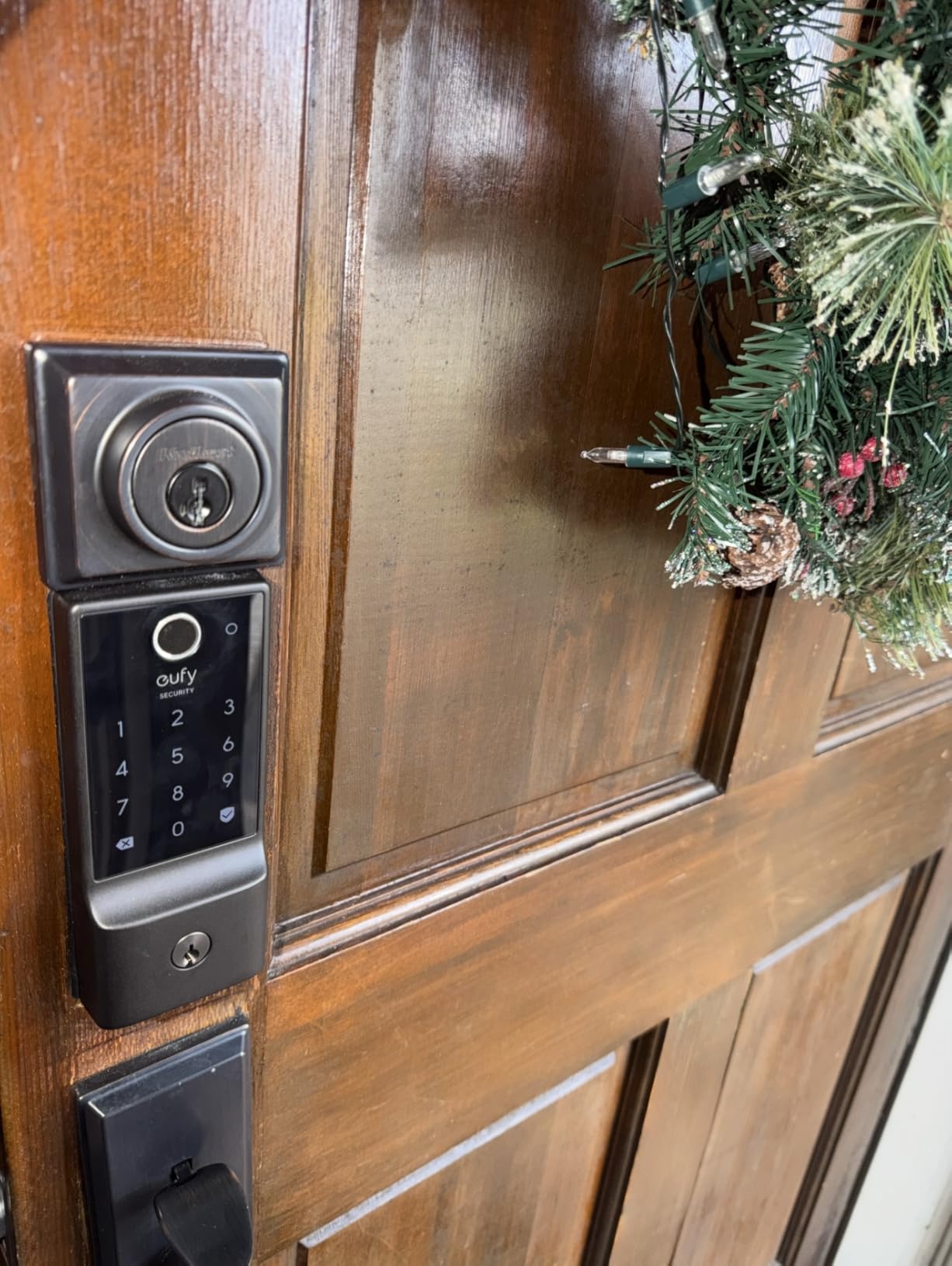 eufy Security Smart Lock C220, Fingerprint Keyless Entry Door Lock, Built-in Wi-Fi, App Remote Control, Front Door Smart Lock Deadbolt, 8Months Battery, Reliable Power, IP53 Waterproof, BHMA Grade 3 customer photo 2