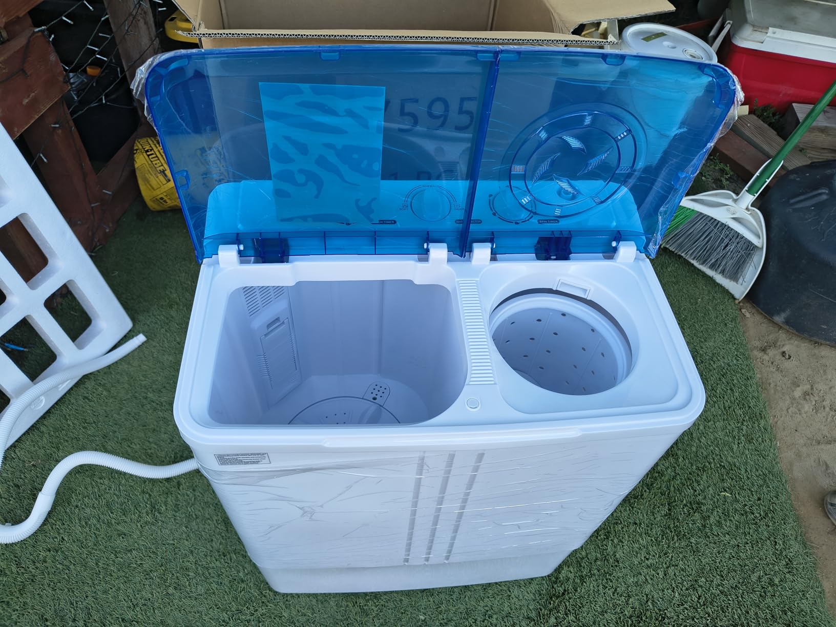 VCJ Portable Washing Machine, Twin Tub Washing Machine Laundry Compact Washer spinner Combo with 14lbs capacity, 9Lbs Washer and 5Lbs Spinner dryer for Apartments RVs and Dorms - Customer Photo 2