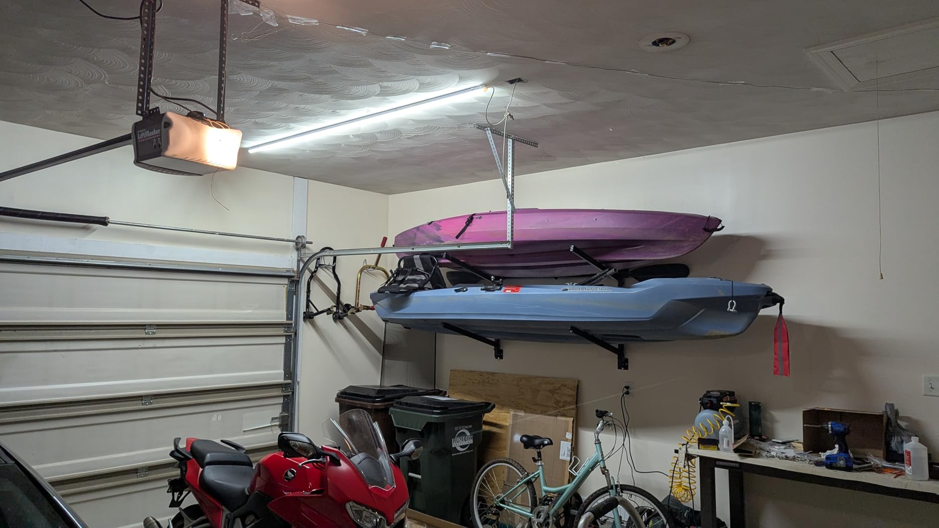 StoreYourBoard G-Kayak Wall Rack - Heavy-Duty Indoor Kayak Rack for 2 Boats, Adjustable Storage Wall Mount Hanger, Space-Saving Indoor Storage for Kayak Wall Mount - Holds 200 lbs - Customer Photo 1