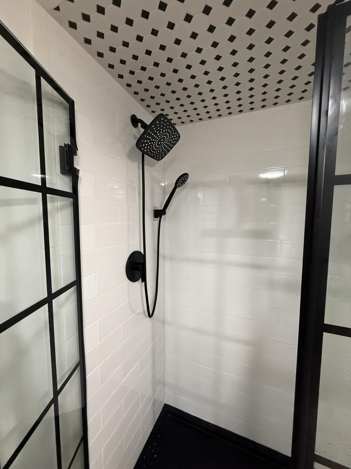 Veken 11.8 Inch Rain Shower Head with Handheld- High Pressure Dual Shower Heads with 5 Modes Handheld Spray Combo- Wide Rainfall Showerhead with Hose, Bathroom Accessories, Matte Black - Customer Photo 2