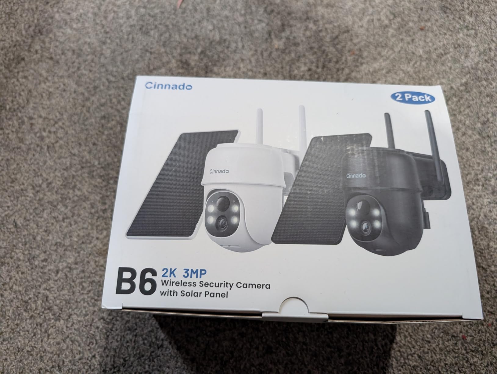 2K Cameras for Home Security-2.4G WiFi Outdoor Camera Wireless Solar/Battery Powered with solar panel, 360° Viewing, AI Human Detection, Color Night Vision, with SD Storage, Works with Alexa(2 Pack) - Customer Photo 2