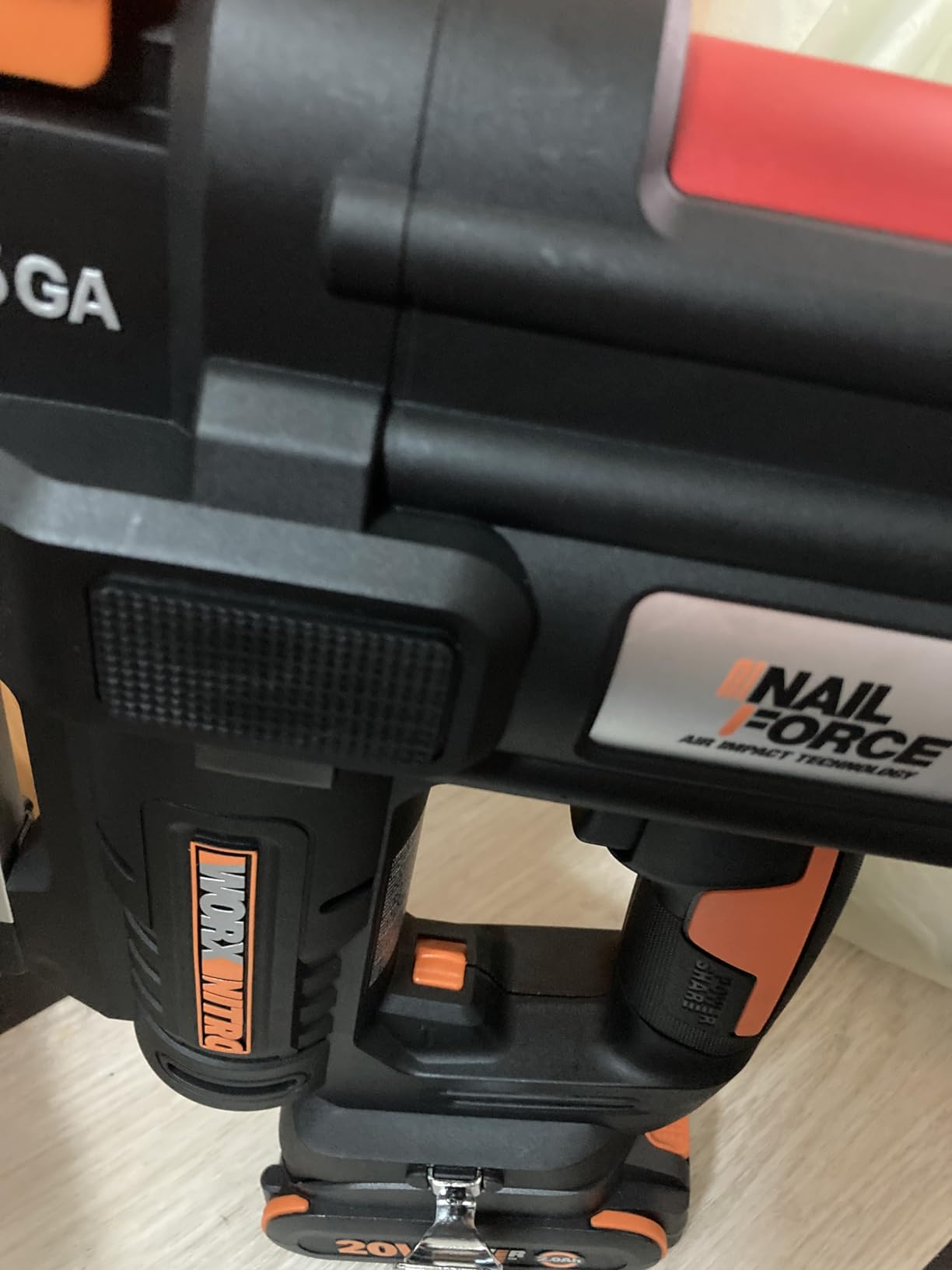 Worx Nitro 20V 18GA Cordless Brad Nailer, Cordless Nail Gun, Nail Gun Battery Powered, Up to 2 Inch, Tool-Free Jam Release, Trimming & Molding, Baseboard WX842L PowerShare – Battery, Charger Included - Customer Photo 1