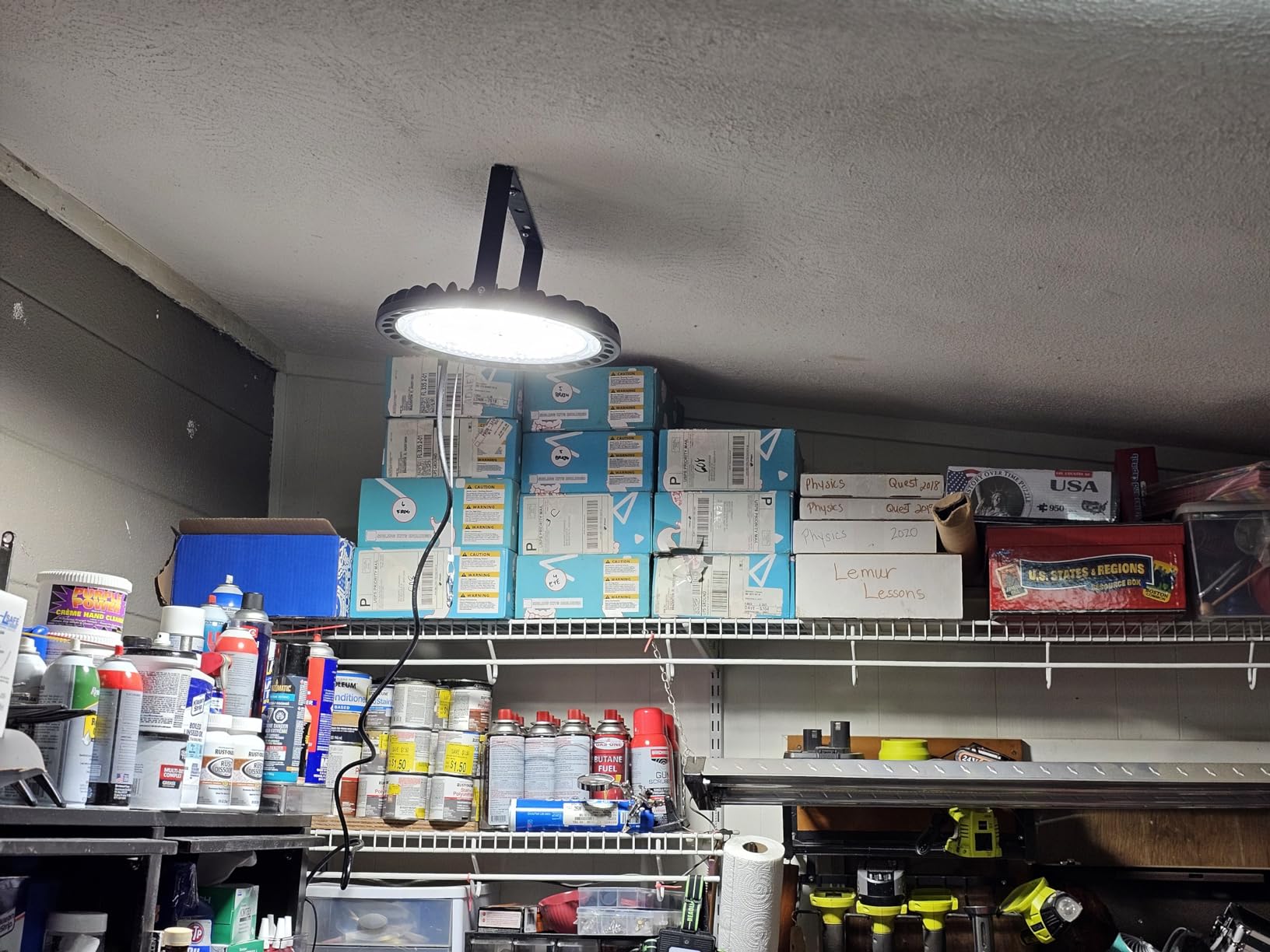 200W UFO LED High Bay Light 2PCS, 28000 LM with US Plug 5ft Cable, 5000K, Commercial Warehouse Shop Factory Barn Garage Area Lighting Fixture, Non-Dim - Customer Photo 5